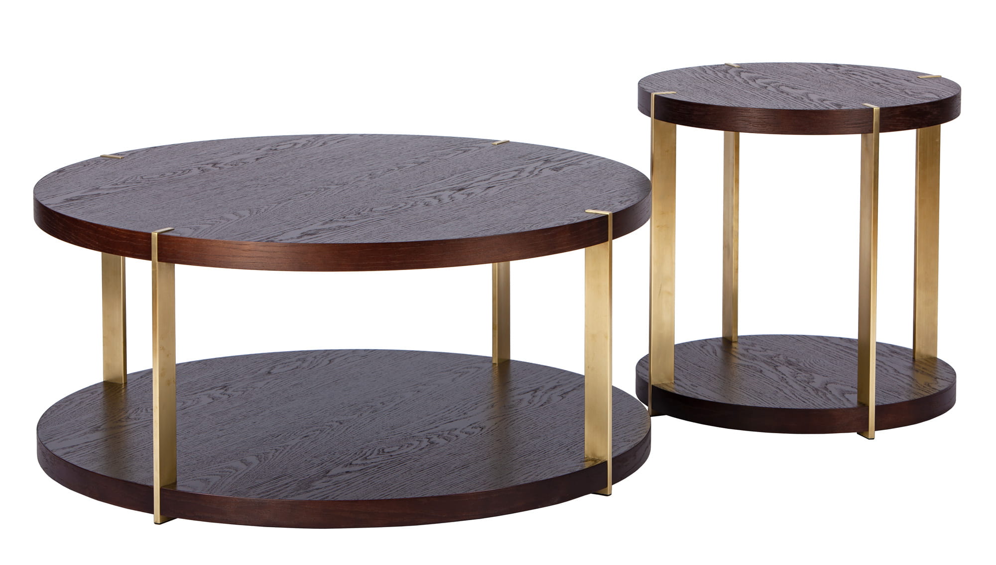 TIM brown coffee table with gold