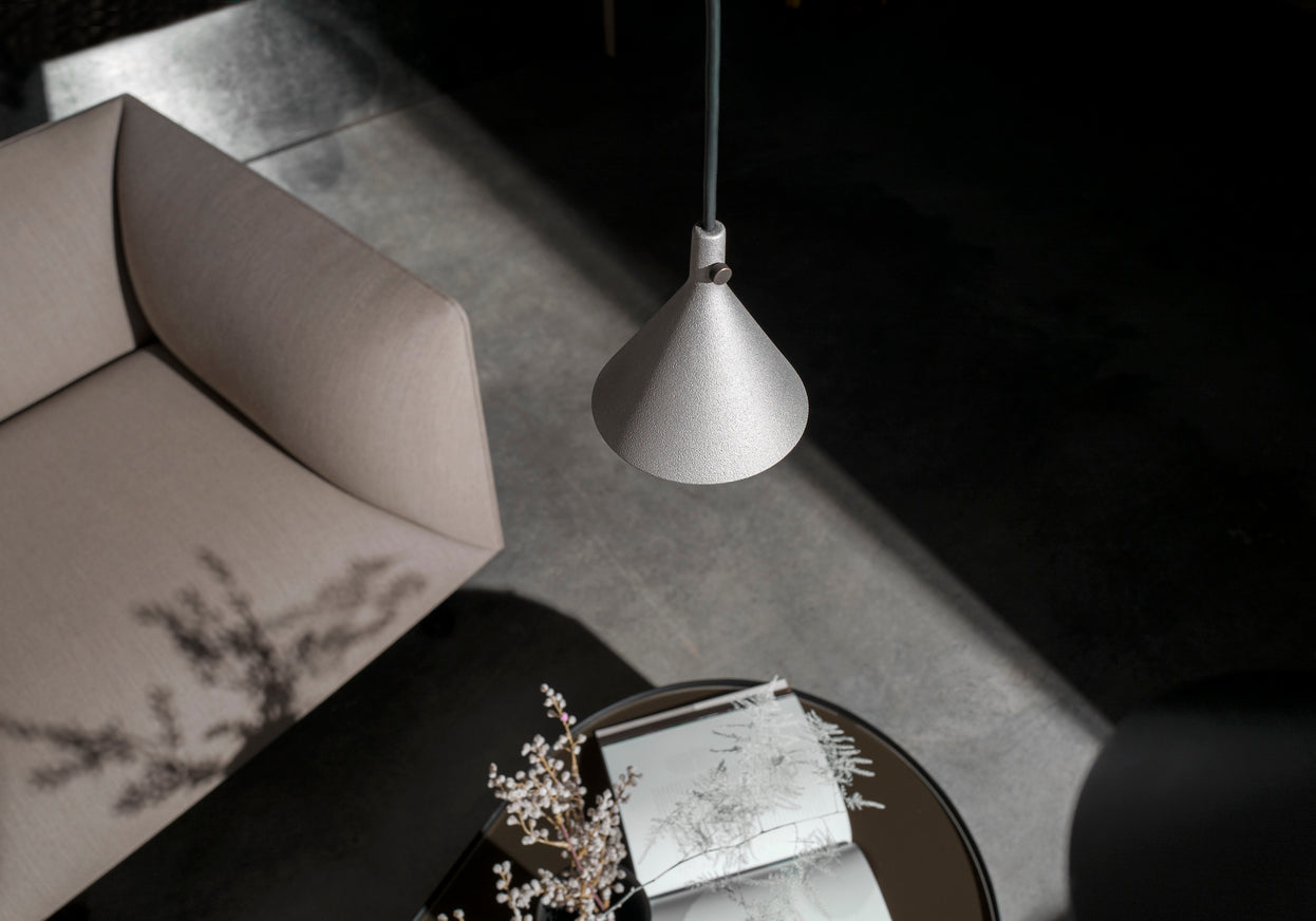 NONO coffee table beige glass with black base