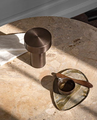 Prenosná lampa COLUMN hnedé hliník