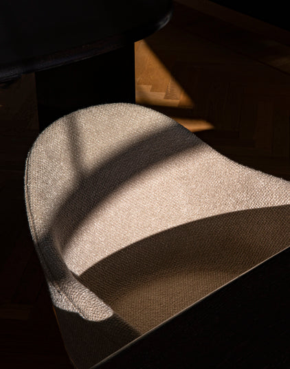 HARBOUR beige armchair with walnut base