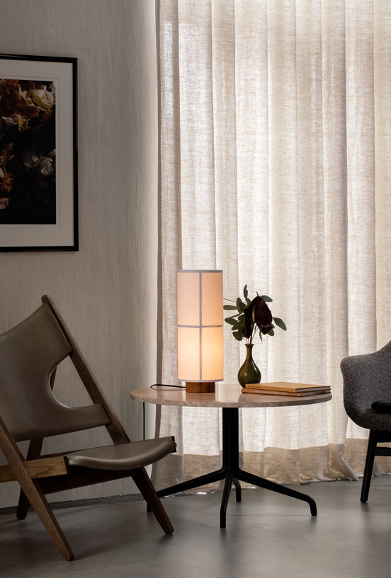 Fotel KNITTING krémový s dubovou základňou