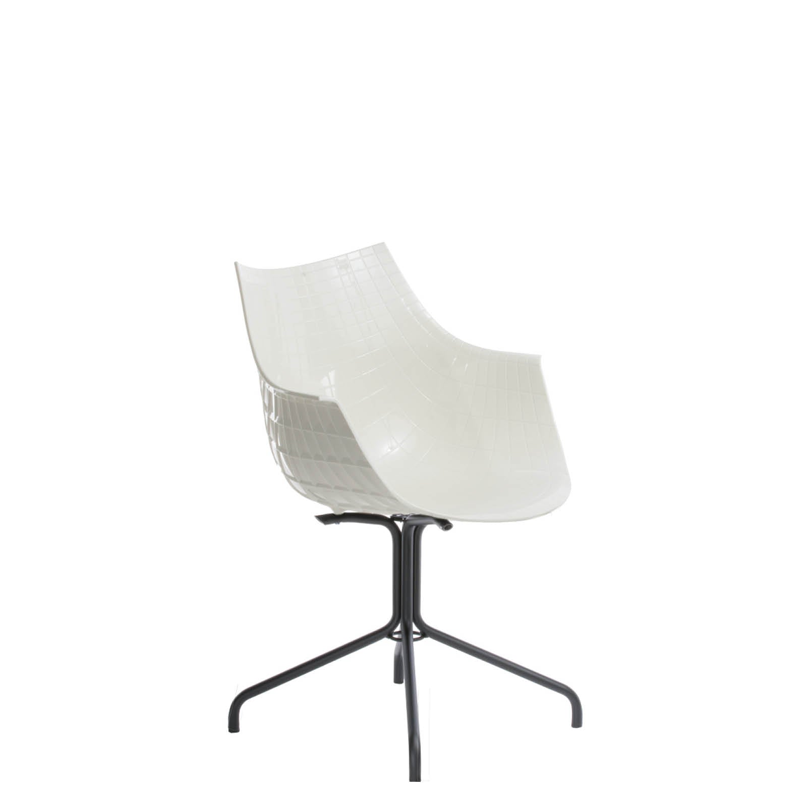 Meridiana white chair with a black base