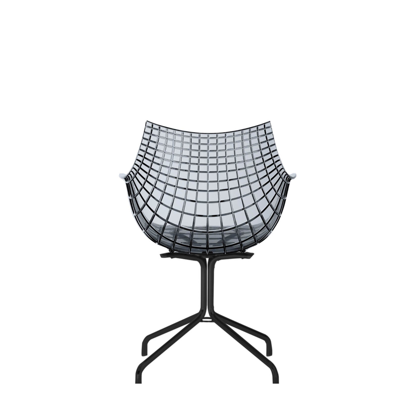 Stolička MERIDIANA dymová s čiernym podstavcom