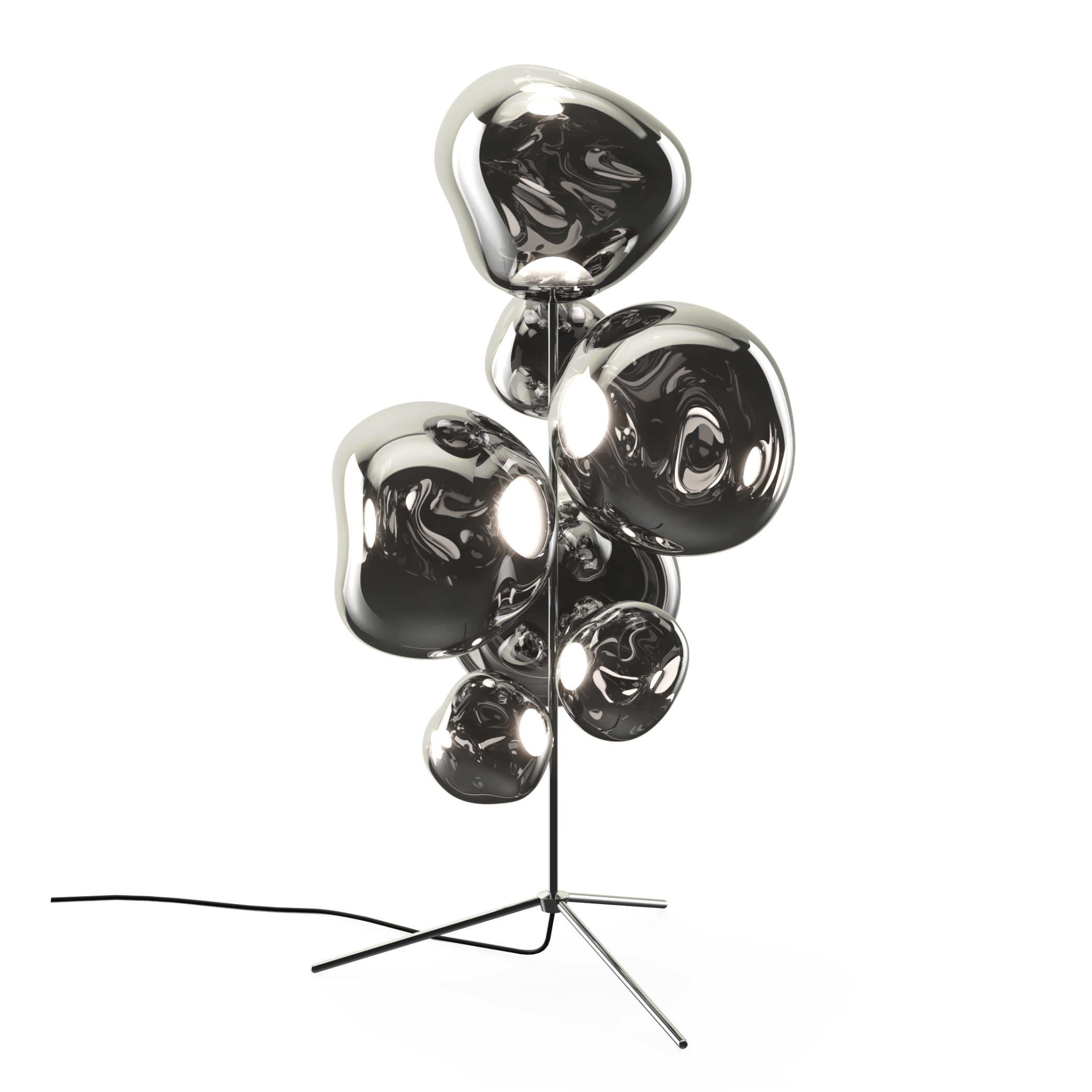 Sivá podlahová lampa MELT