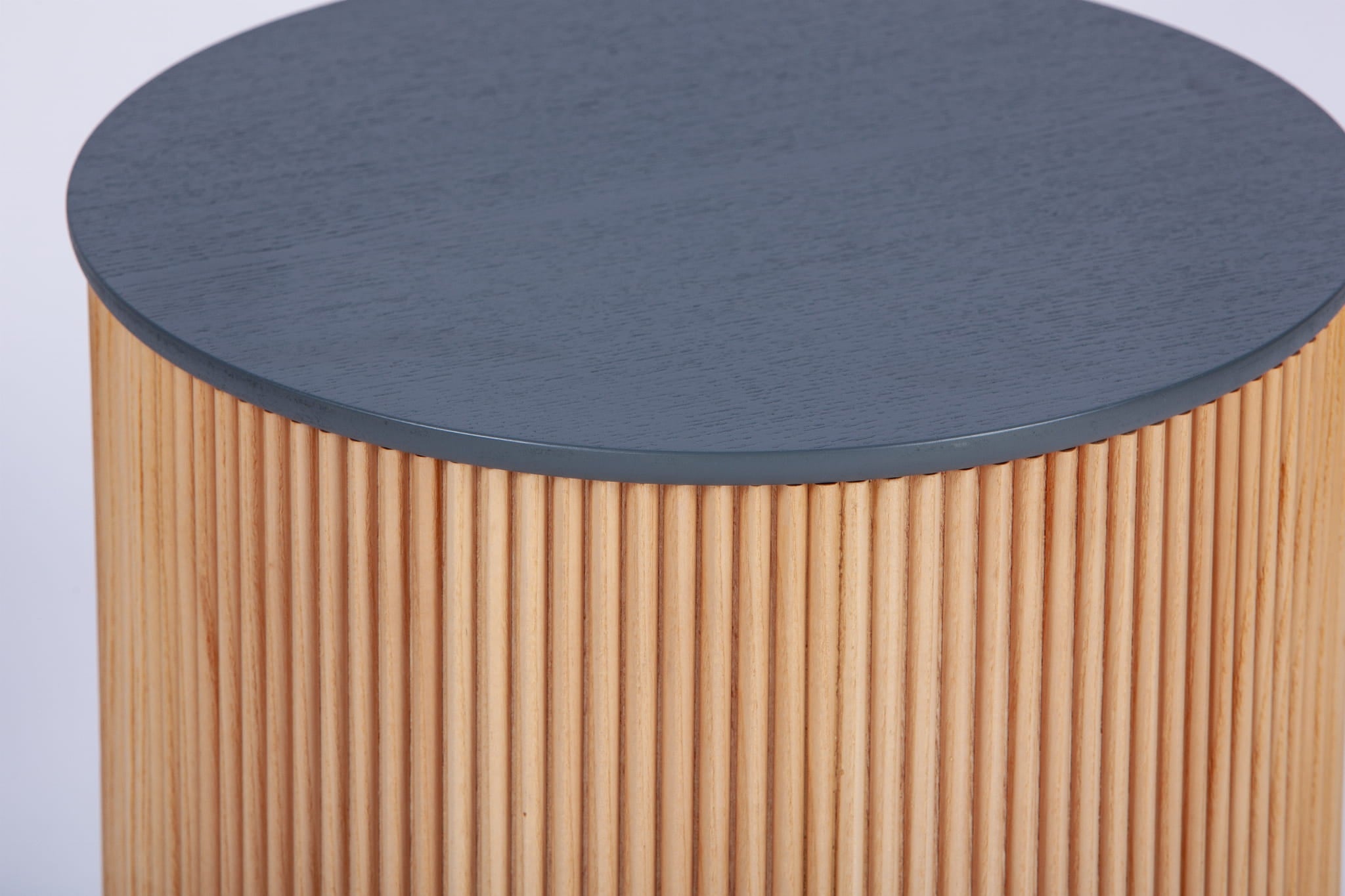 RILL Oak Veneer Coffee Table with Black Top