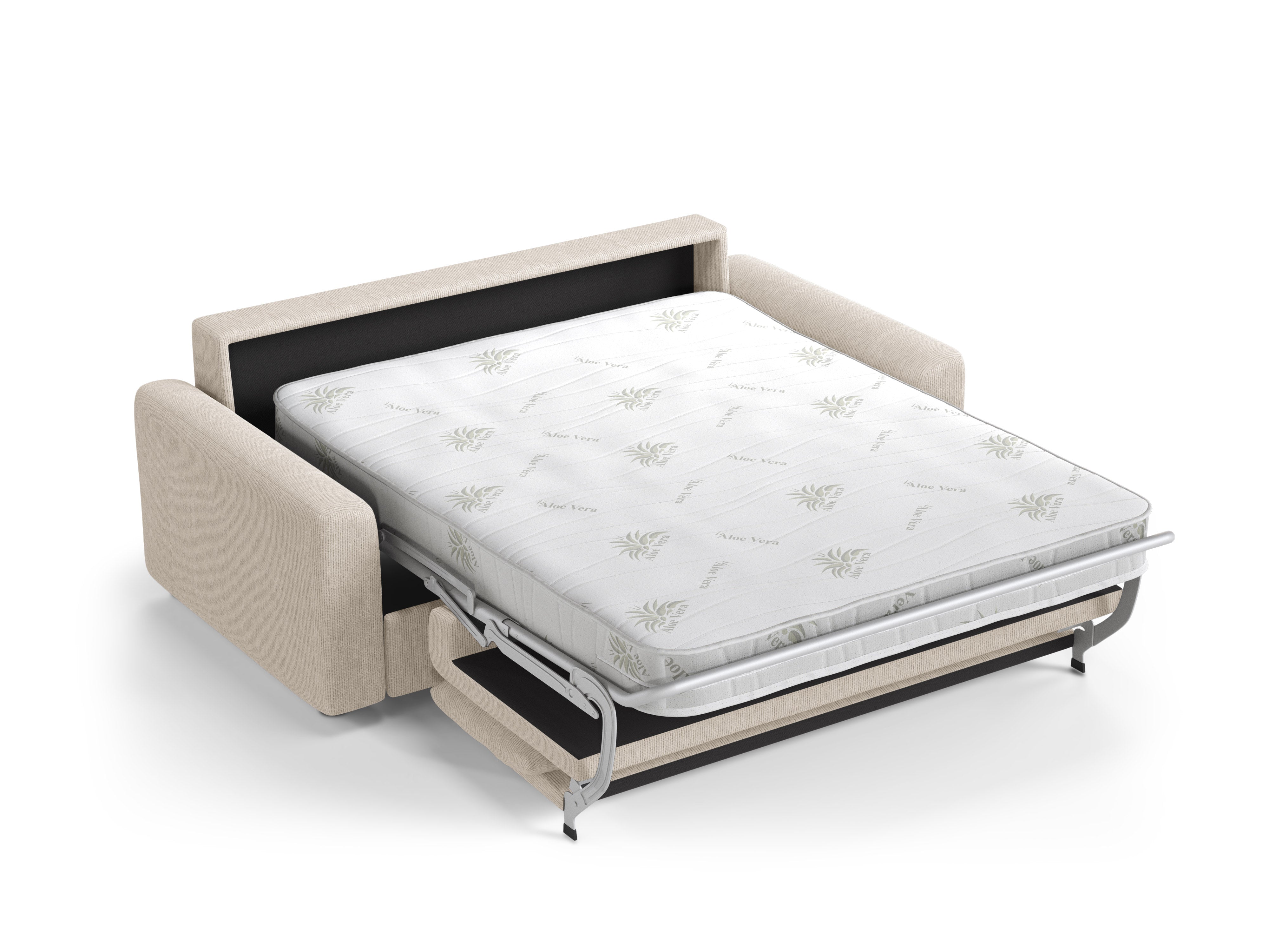 3-Seater Sofa with Sleeping Function DAVID Light Beige Mélange