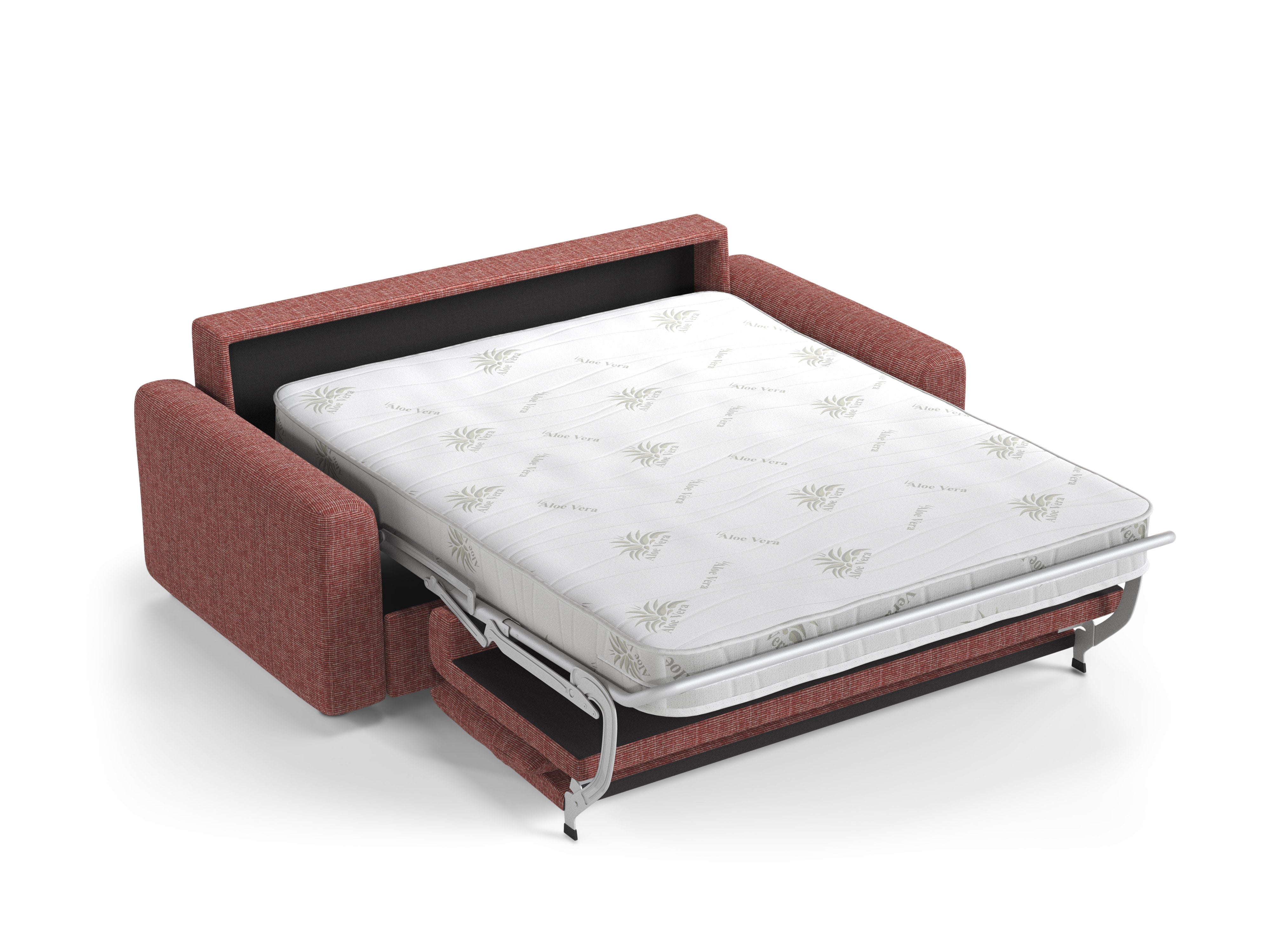 3-Seater Sofa with Sleeping Function DAVID Red Melange