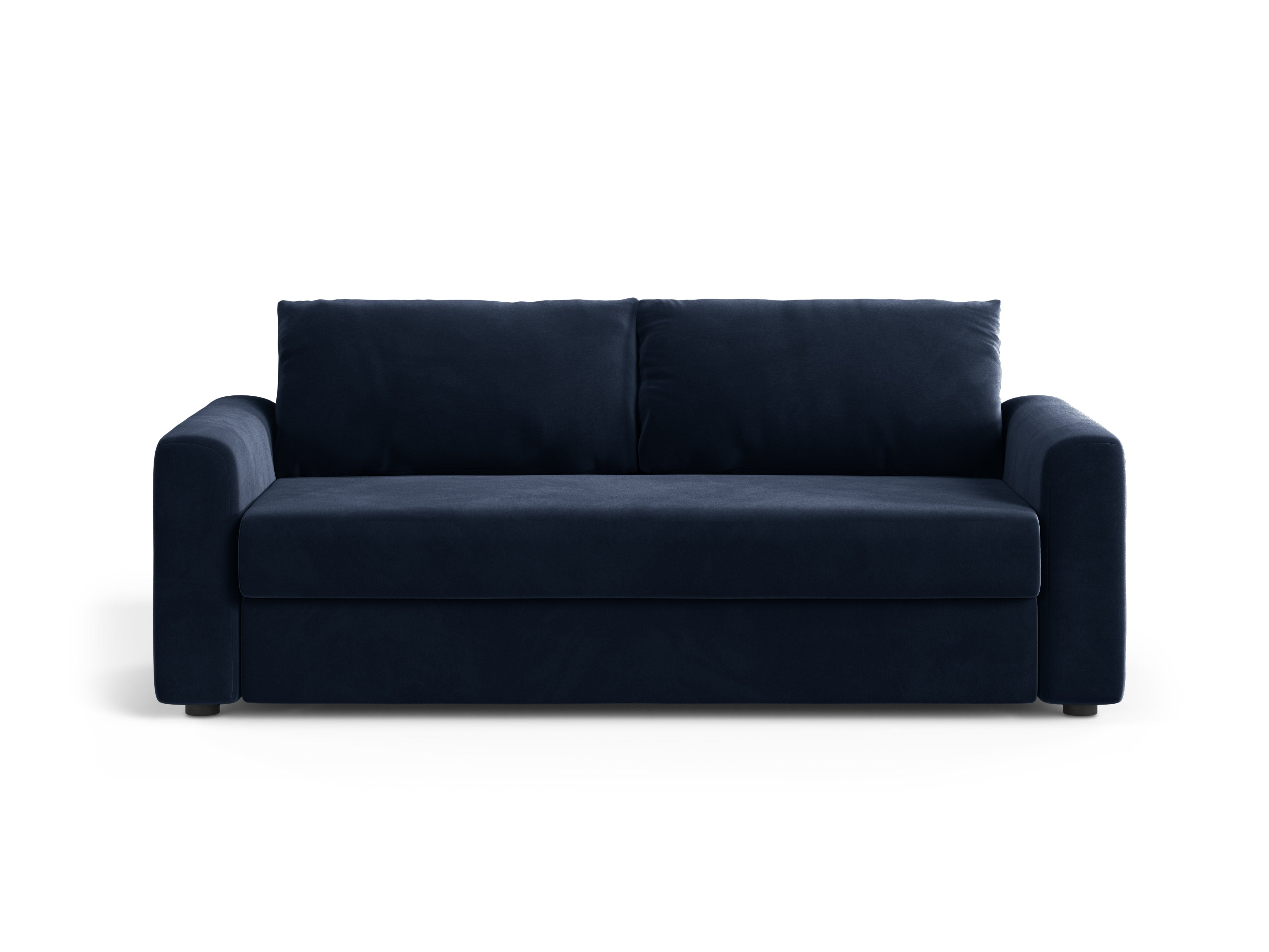 Sofa z jemného zamatového materiálu pre 3 osoby s funkciou spania DAVID kráľovská modrá