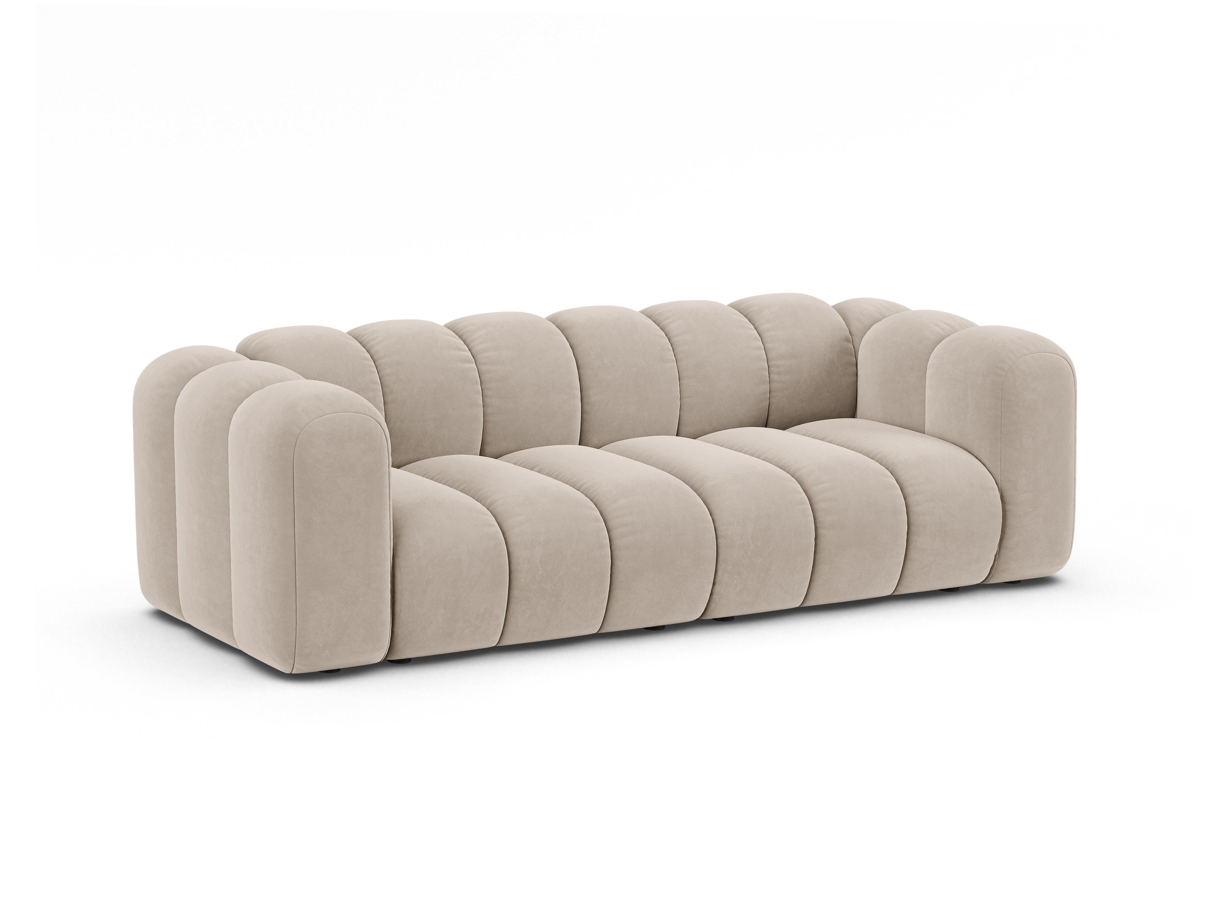 Sofa z jemného velúru 3-miestna LUPINE béžová