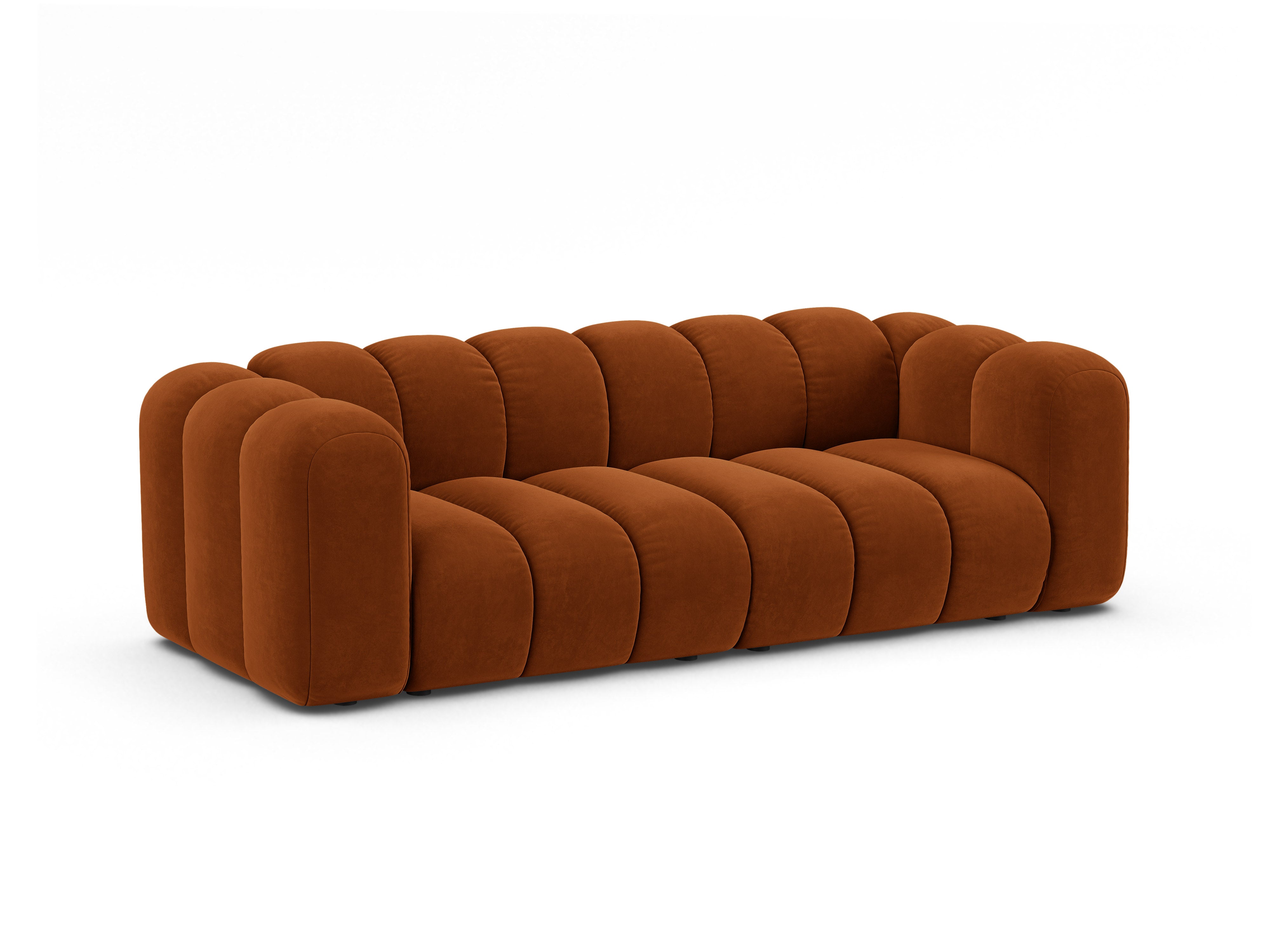 Sofa z jemného velúru 3-miestna LUPINE tehlová