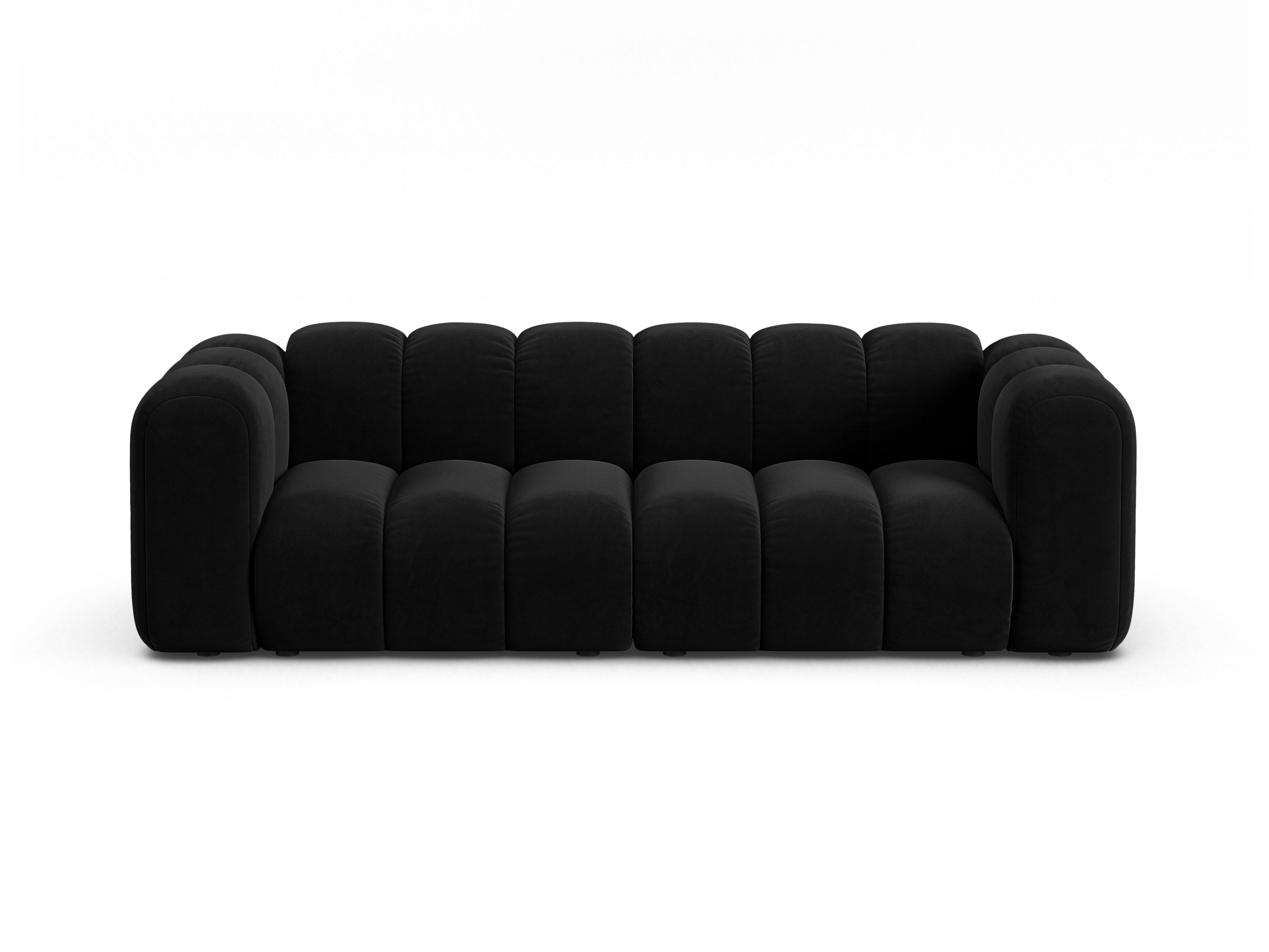 Sofa z jemného velúru 3-miestna LUPINE čierna