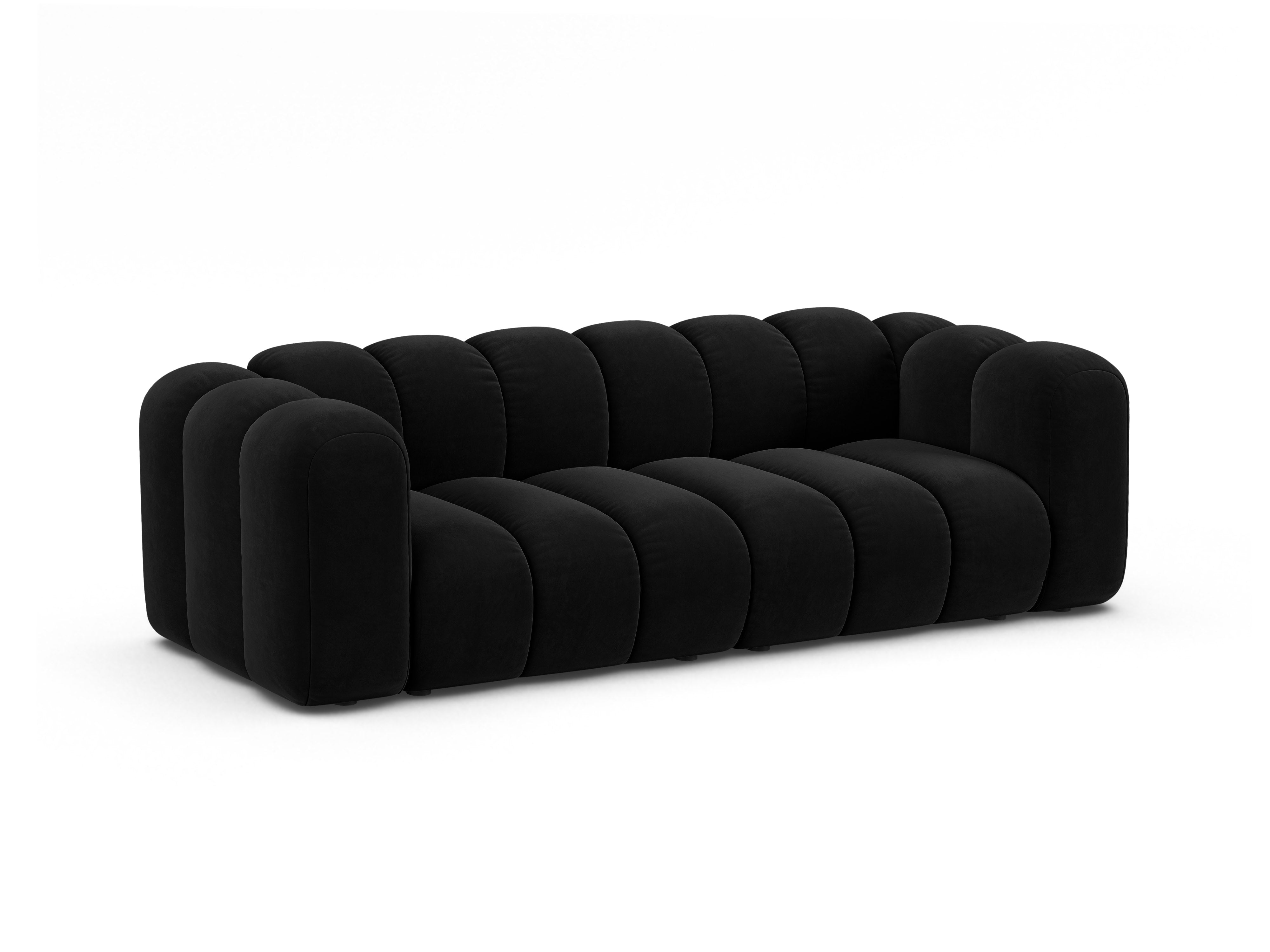 Sofa z jemného velúru 3-miestna LUPINE čierna