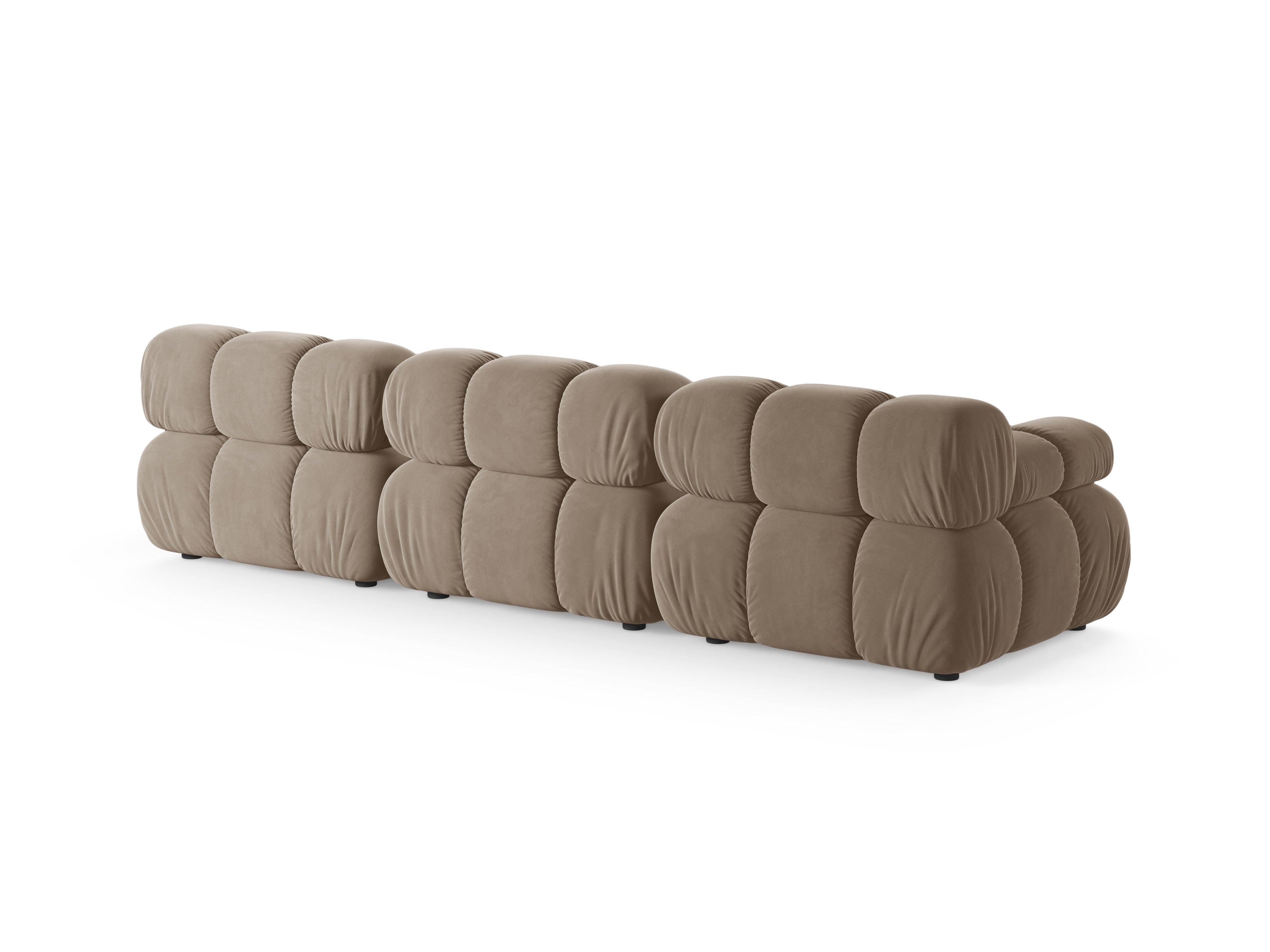 Sofá modulárna z jemného zamatového materiálu pre 3 osoby BELLIS cappuccino