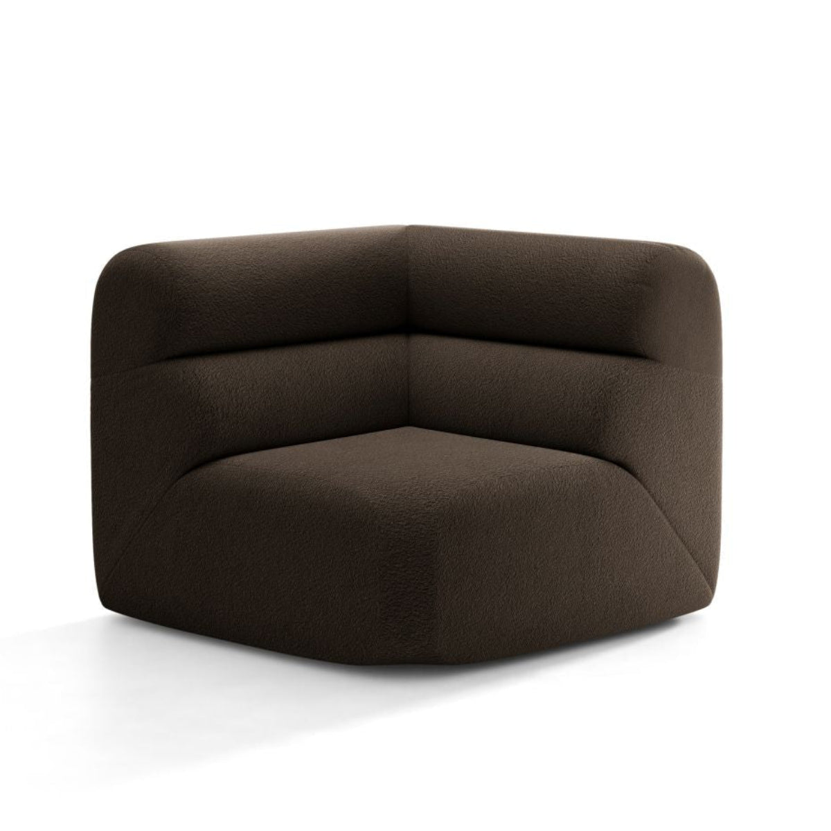 Modulárna pohovka NEO - hnedý rohový modul z boucle textílie