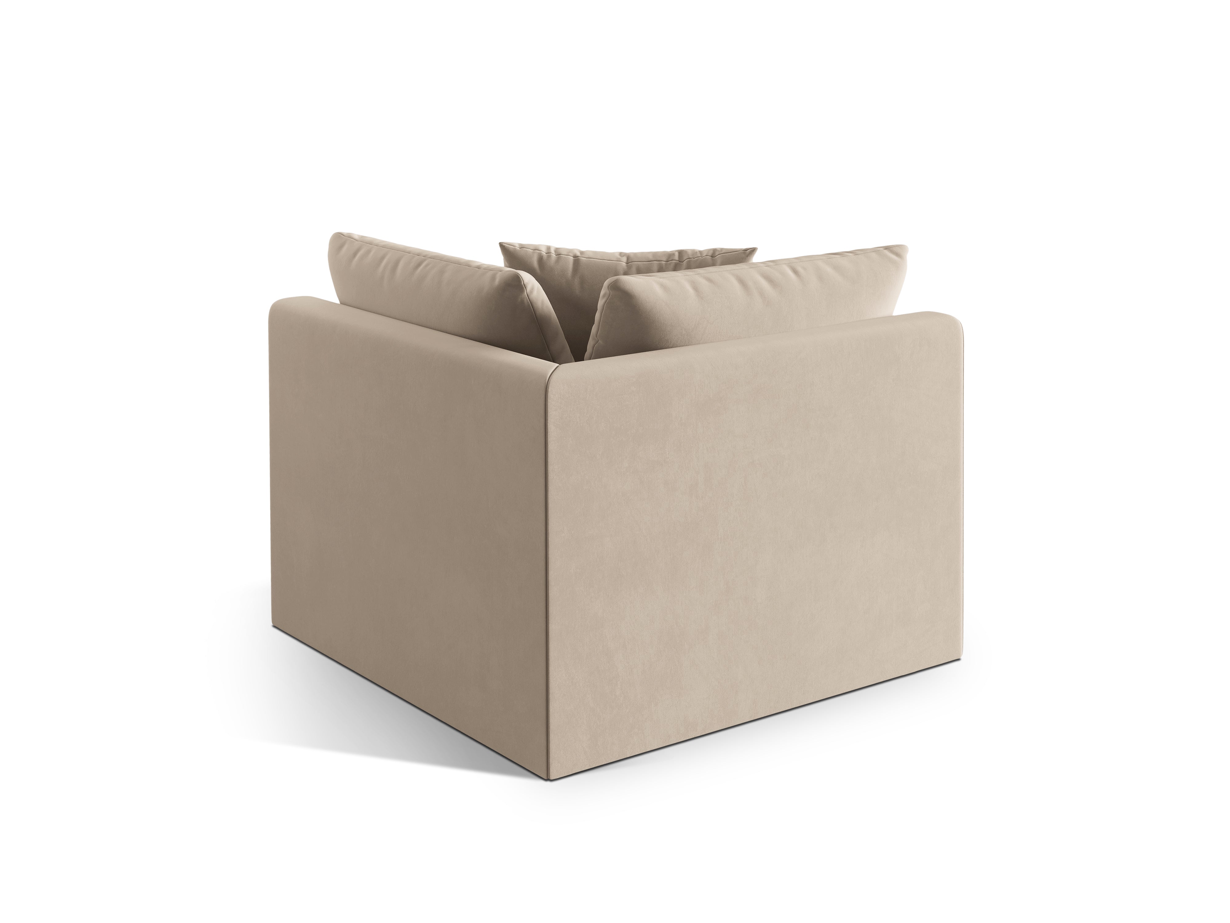 Sofá modulová zamatová CHRIS - rohový prvok ecru