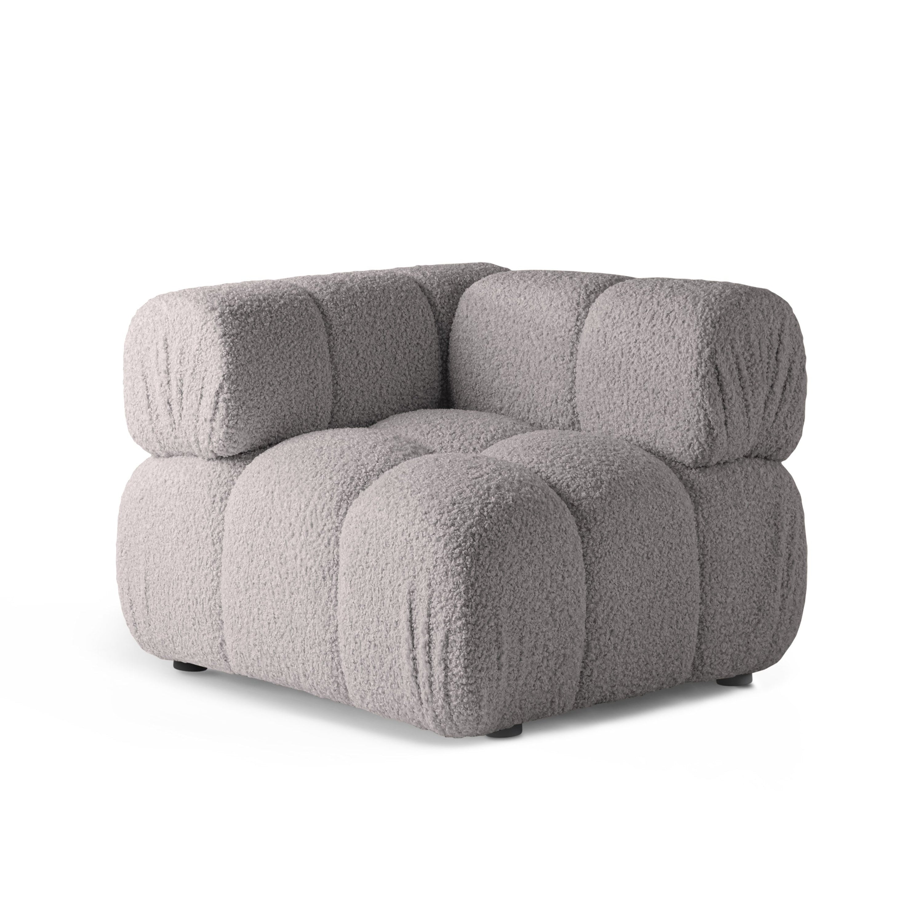 Sofa modulárna BELLIS - rohový modul šedý boucle