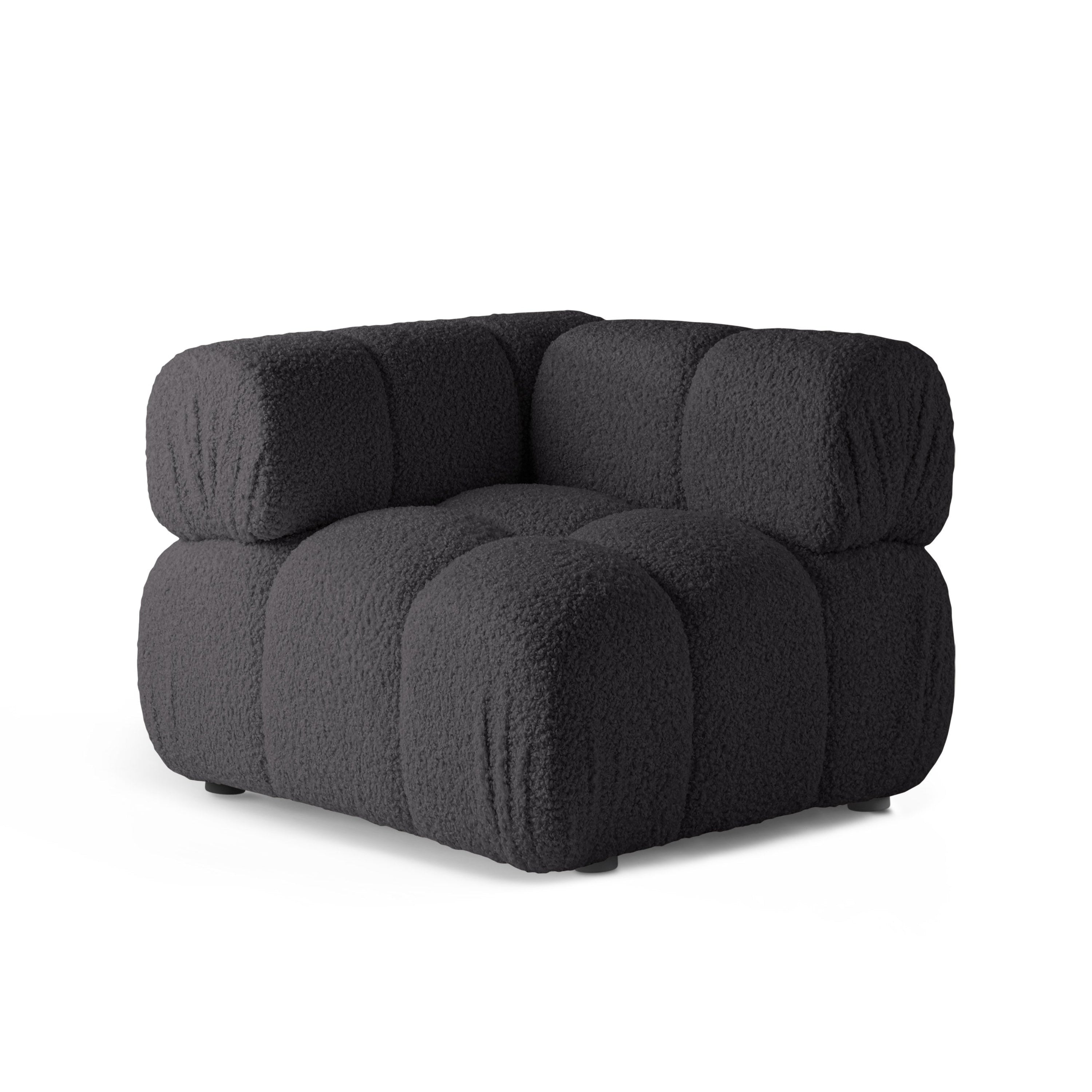 Sofa modulárna BELLIS - rohový modul grafitový boucle