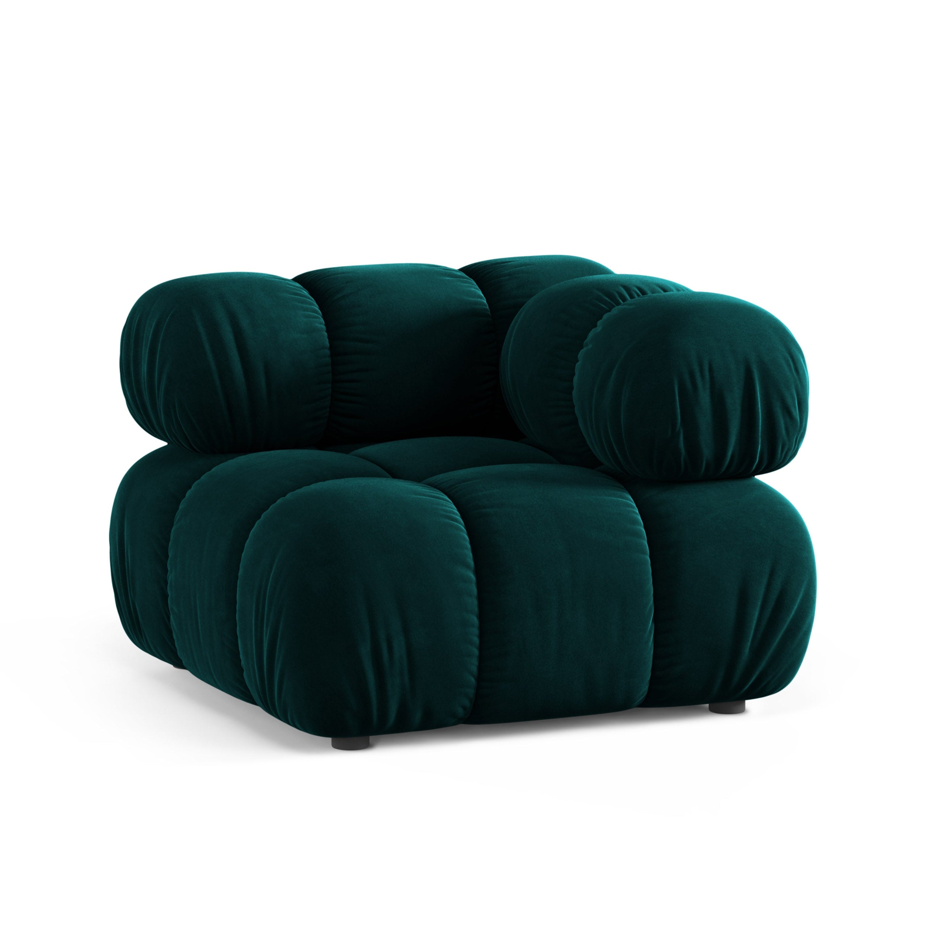 Modulárna pohovka BELLIS - hlboký rohový modul v petrolovom velúre