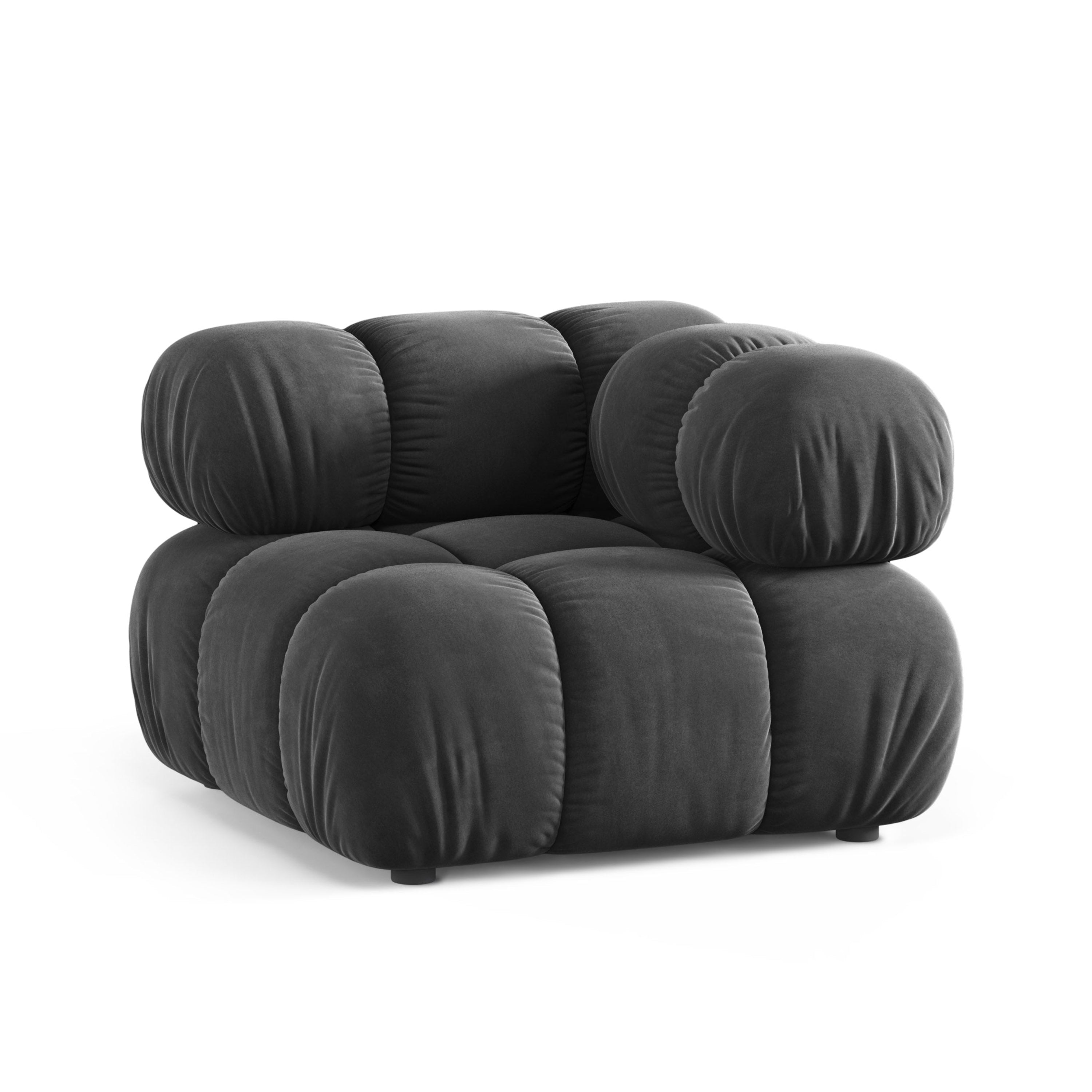 Sofa modulárna BELLIS - rohový modul tmavosivý zamat
