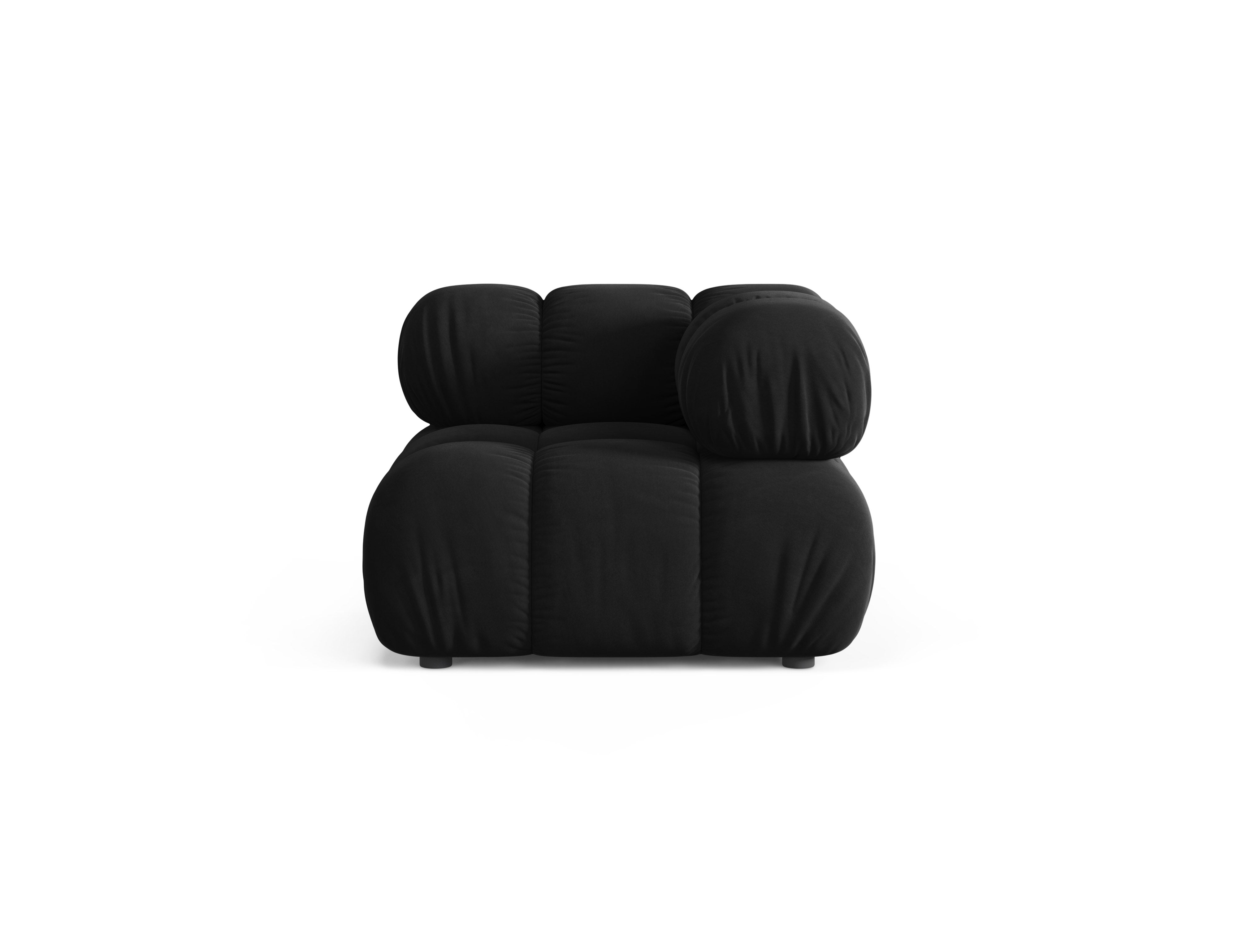 Sofa modulárna z jemného zamatového materiálu BELLIS - čierny rohový modul