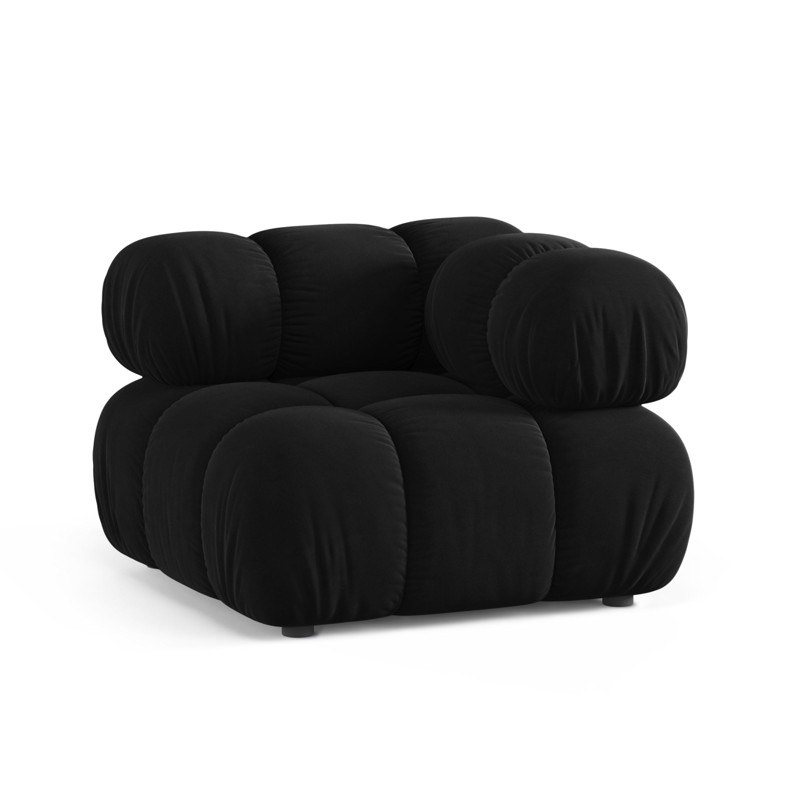 Sofa modulárna z jemného zamatového materiálu BELLIS - čierny rohový modul