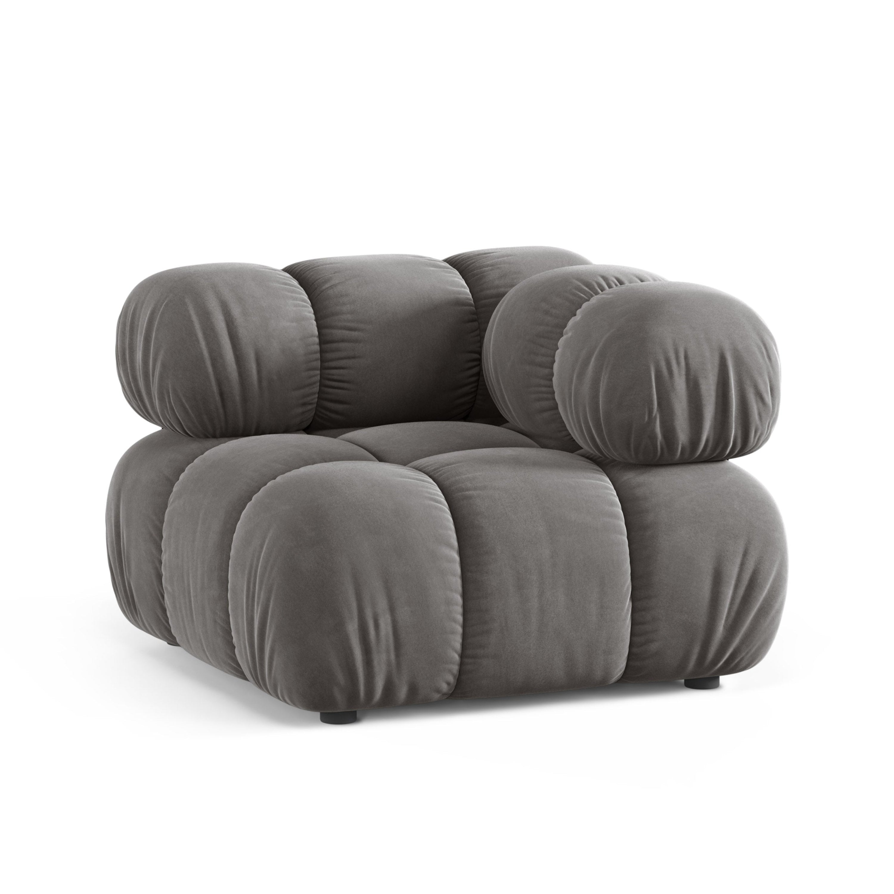 Sofa modulárna z jemného zamatového materiálu BELLIS - šedý rohový modul