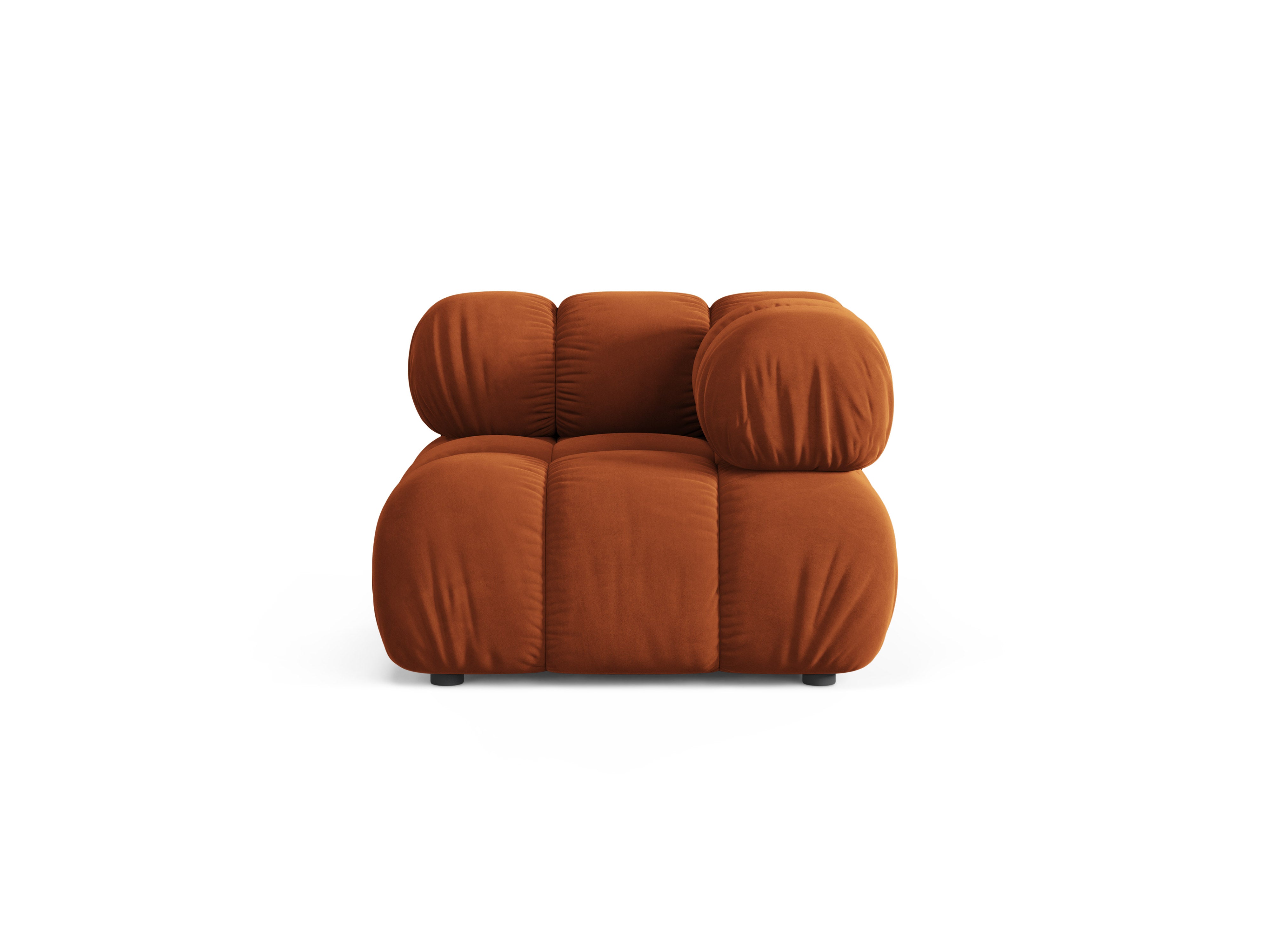 Sofa modulárna z jemného zamatového materiálu BELLIS - rohový modul v tehlovej farbe