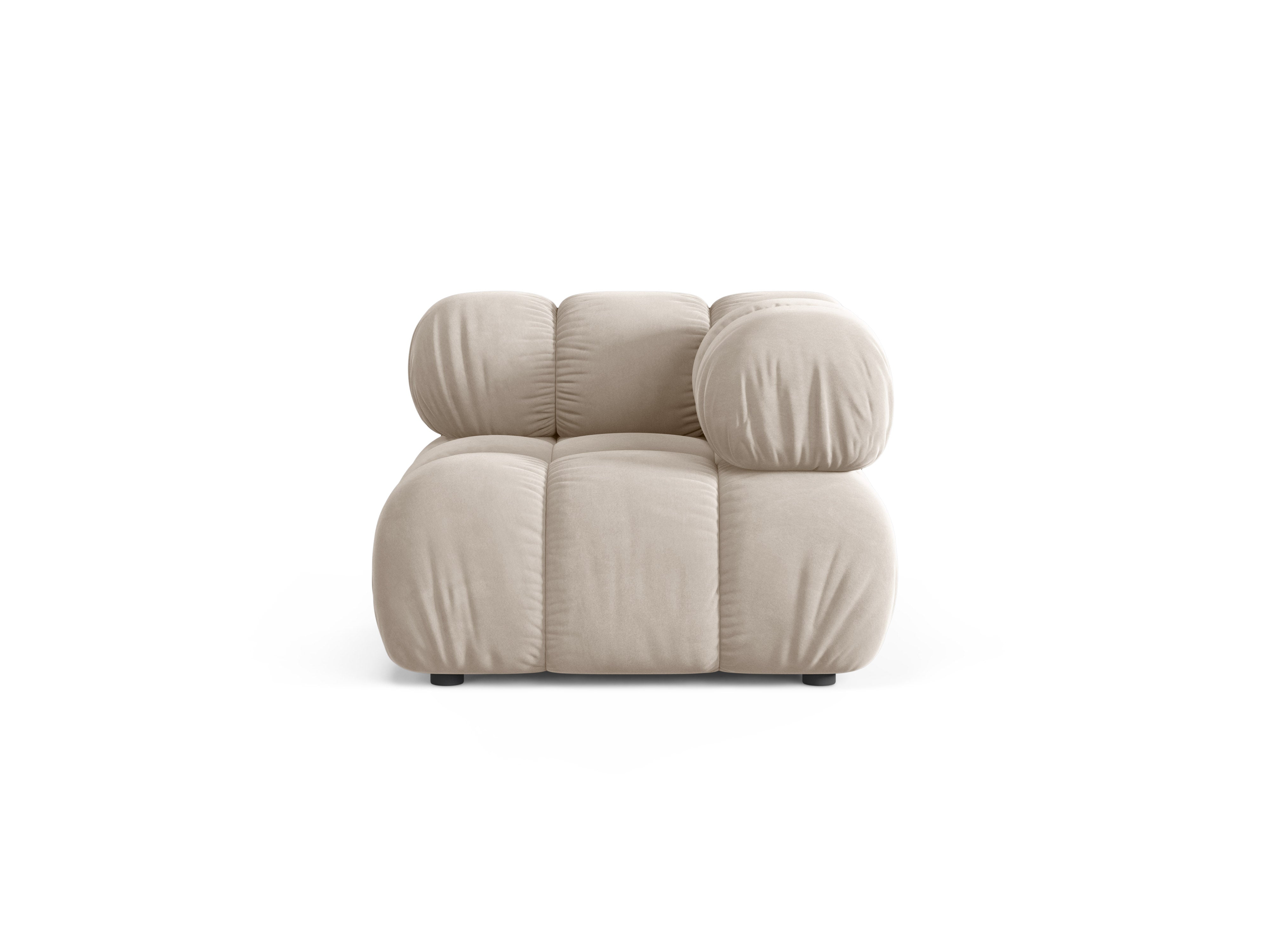 Sofa modulárna z jemného zamatového materiálu BELLIS - rohový modul v béžovej farbe