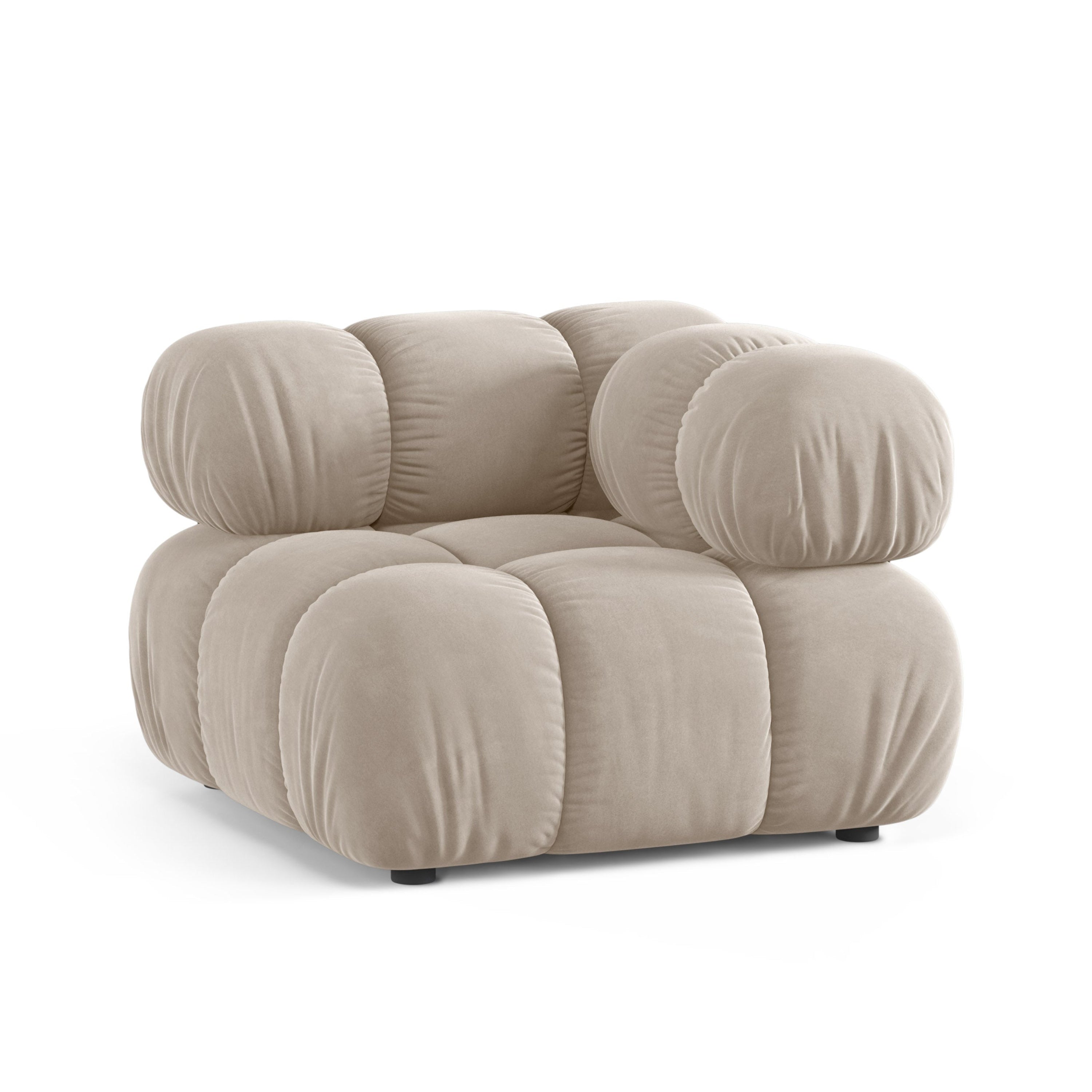 Sofa modulárna z jemného zamatového materiálu BELLIS - rohový modul v béžovej farbe
