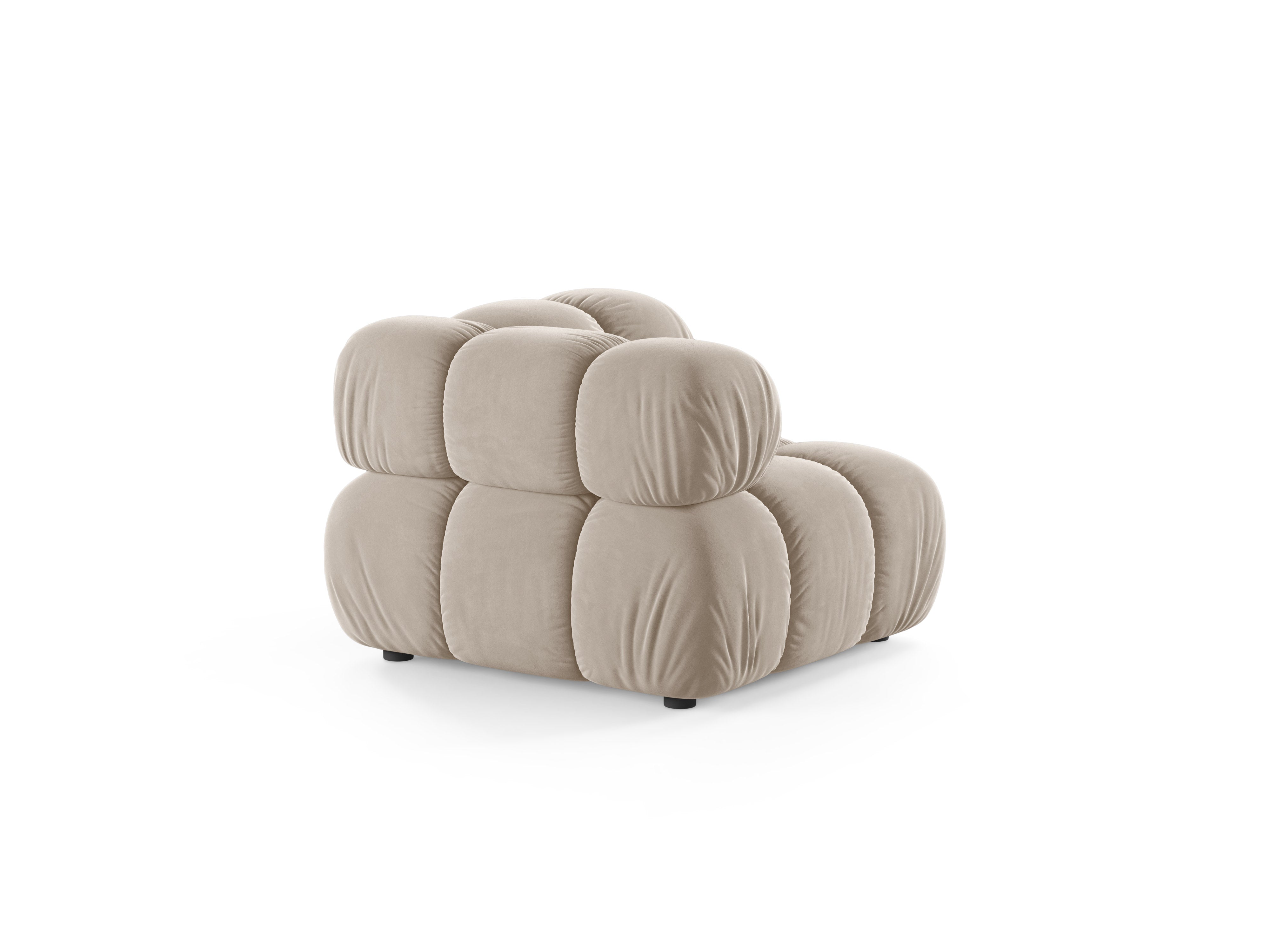 Sofa modulárna z jemného zamatového materiálu BELLIS - rohový modul v béžovej farbe