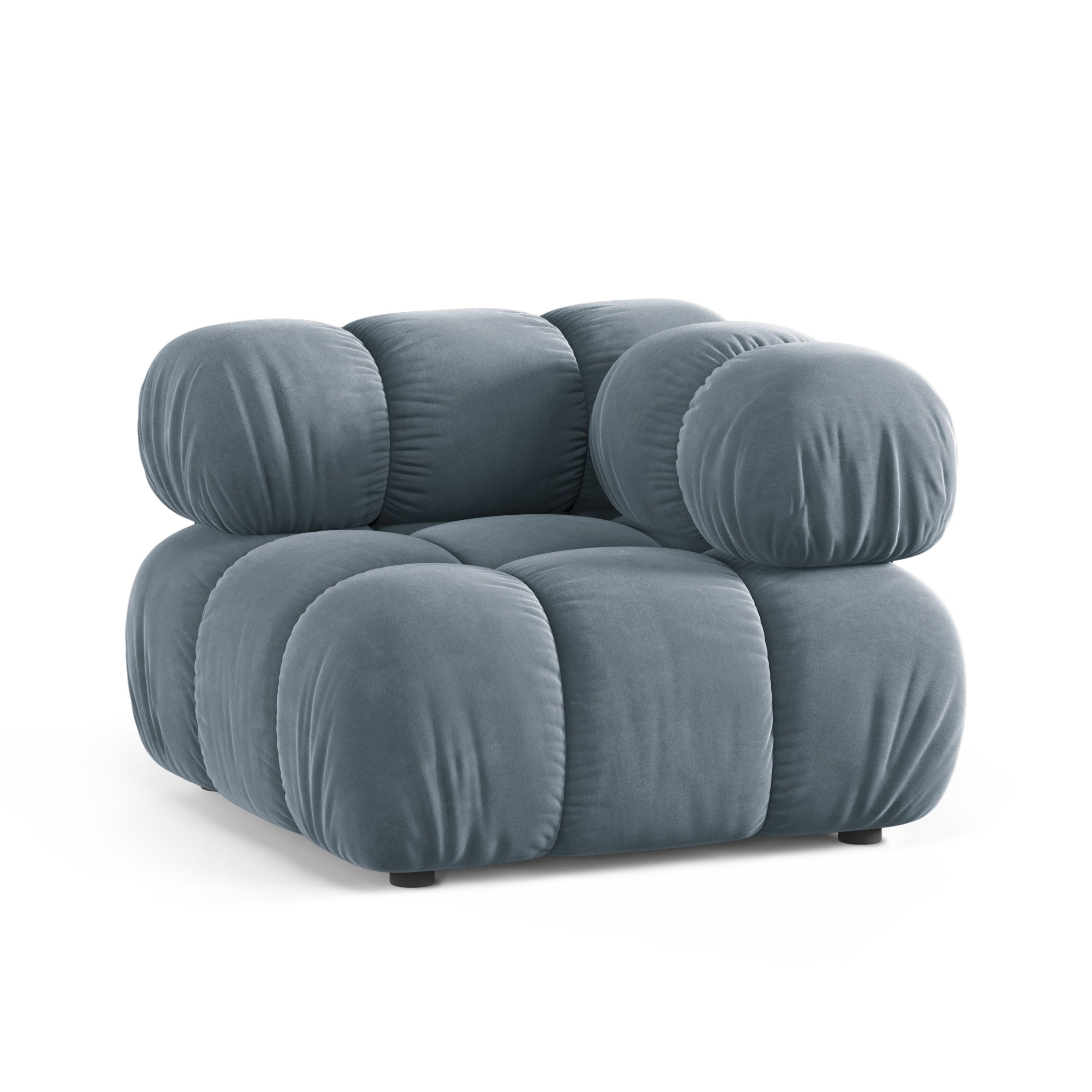 Sofa modulárna z jemného zamatového materiálu BELLIS - modrý rohový modul