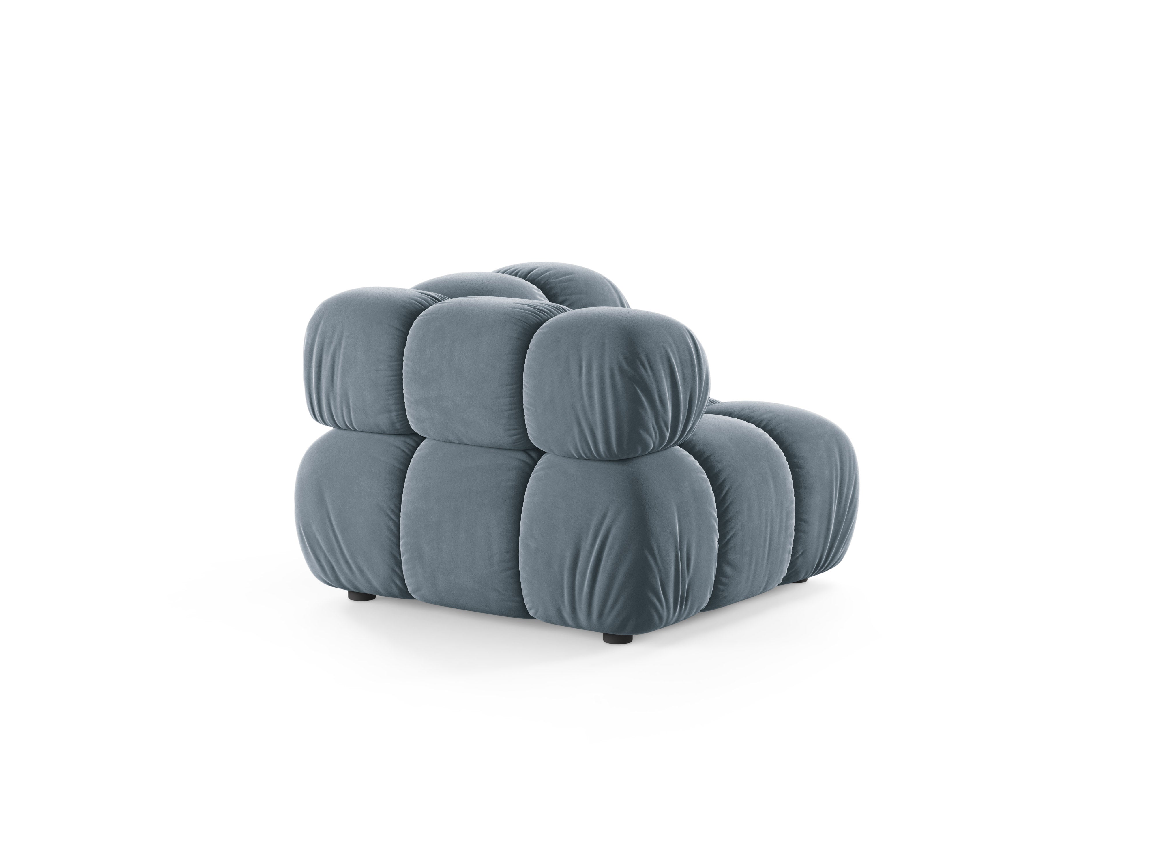 Sofa modulárna z jemného zamatového materiálu BELLIS - modrý rohový modul