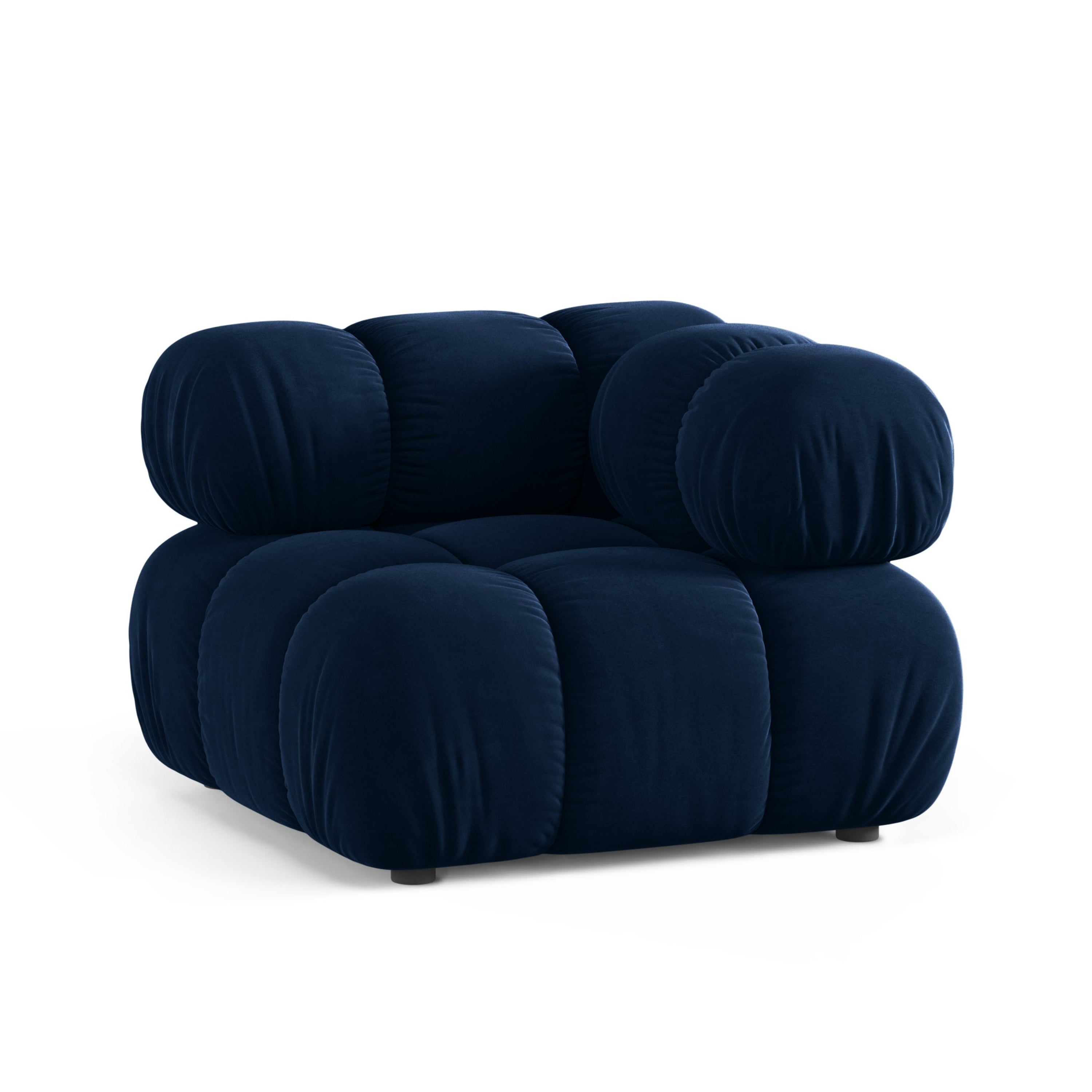 Sofa modulárna z jemného zamatového materiálu BELLIS - rohový modul v kráľovskej modrej farbe