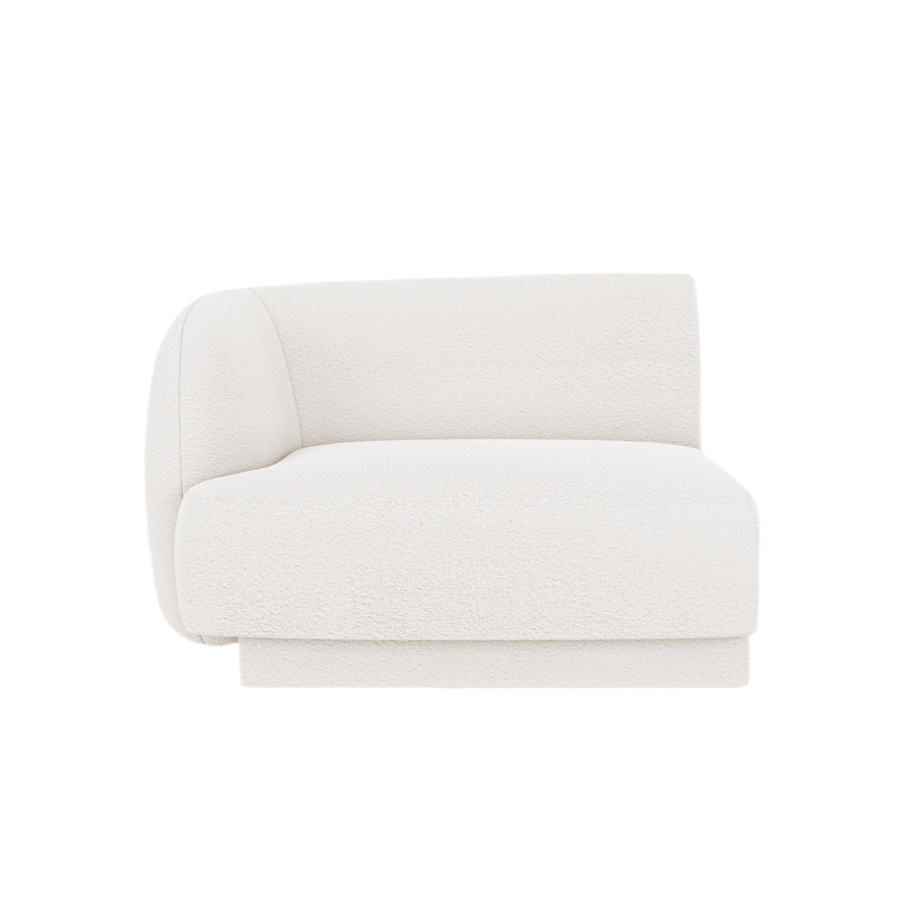 MILEY Modular Sofa - Left-Side Module White Boucle