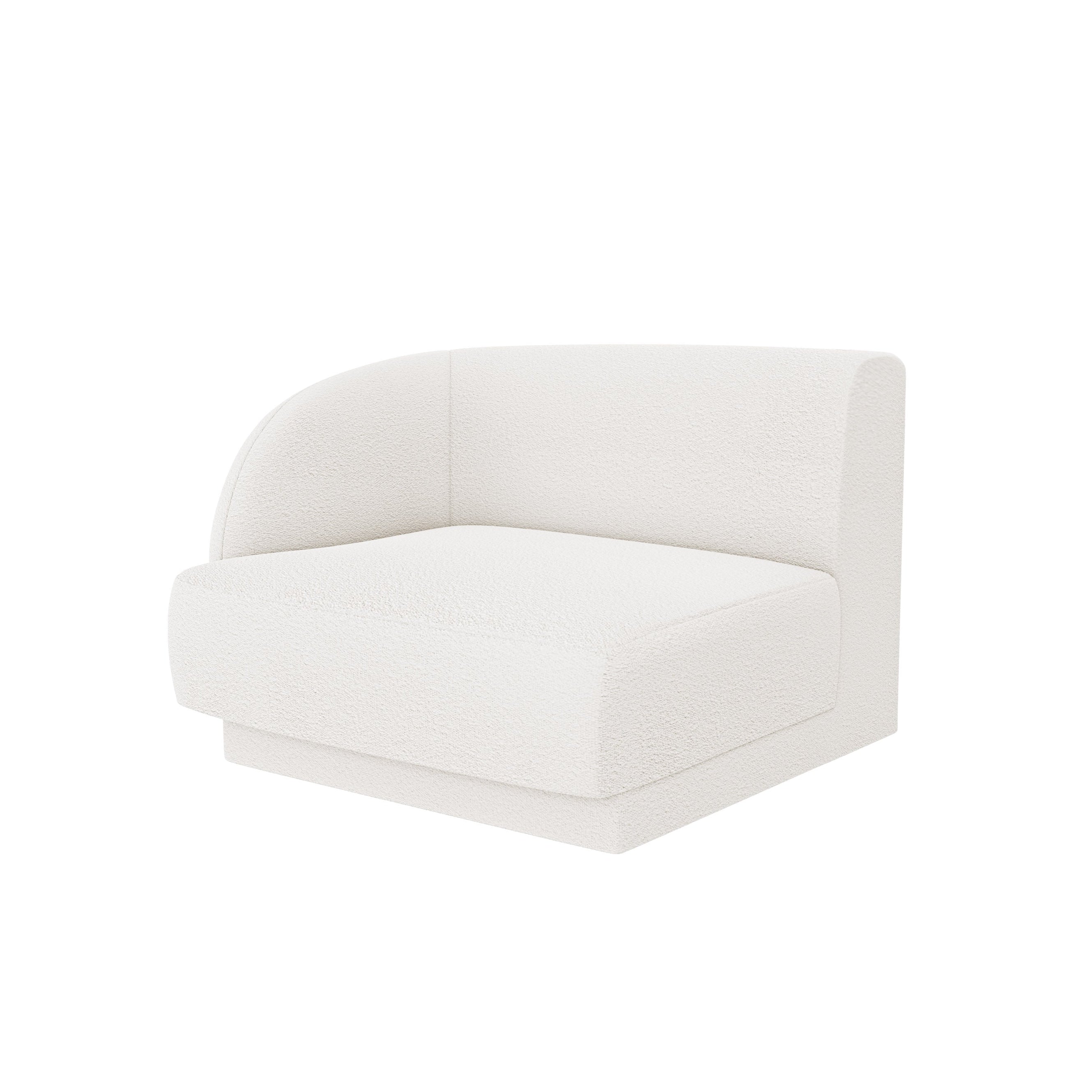 MILEY Modular Sofa - Left-Side Module White Boucle
