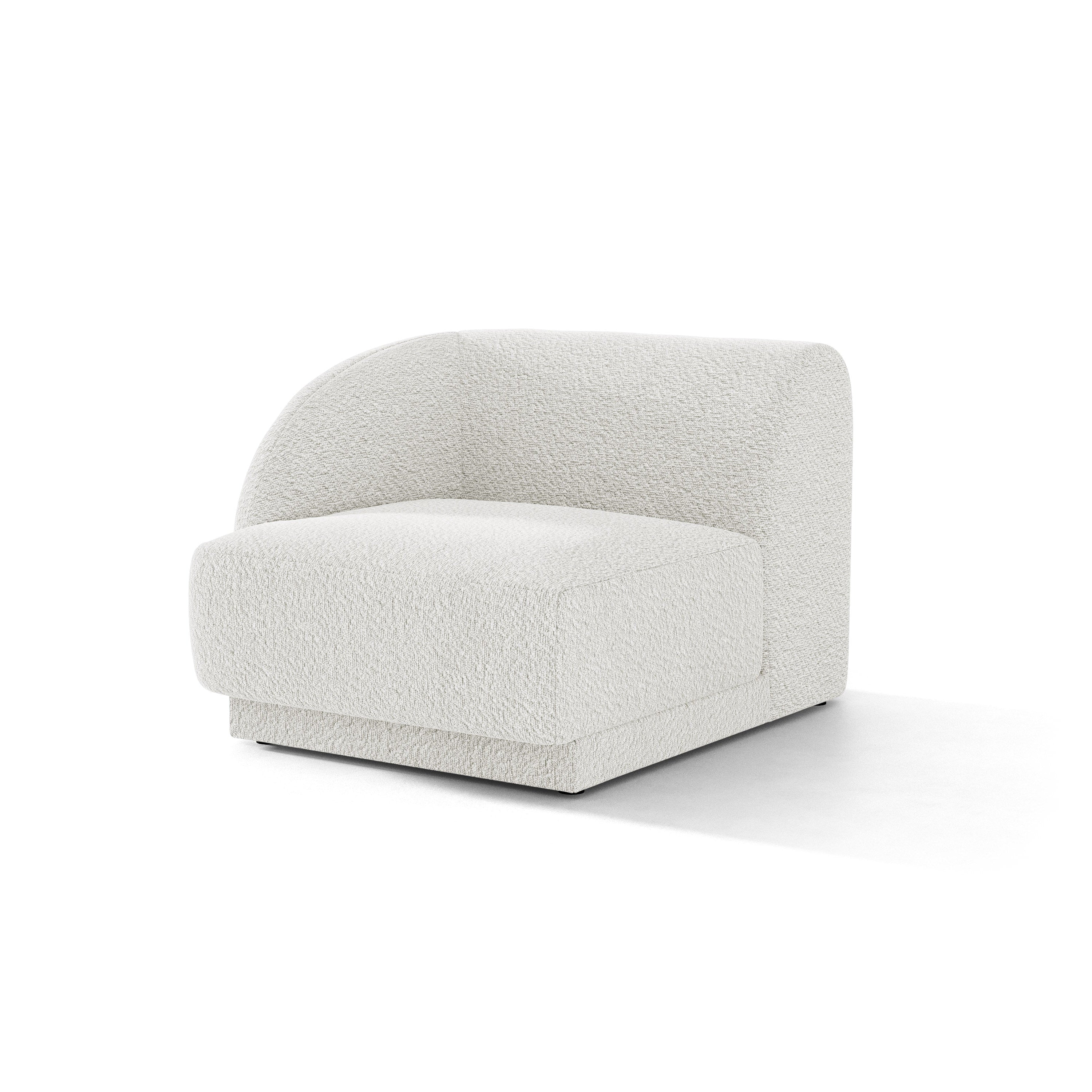Sofa modulárna MILEY - modul ľavostranný biely boucle