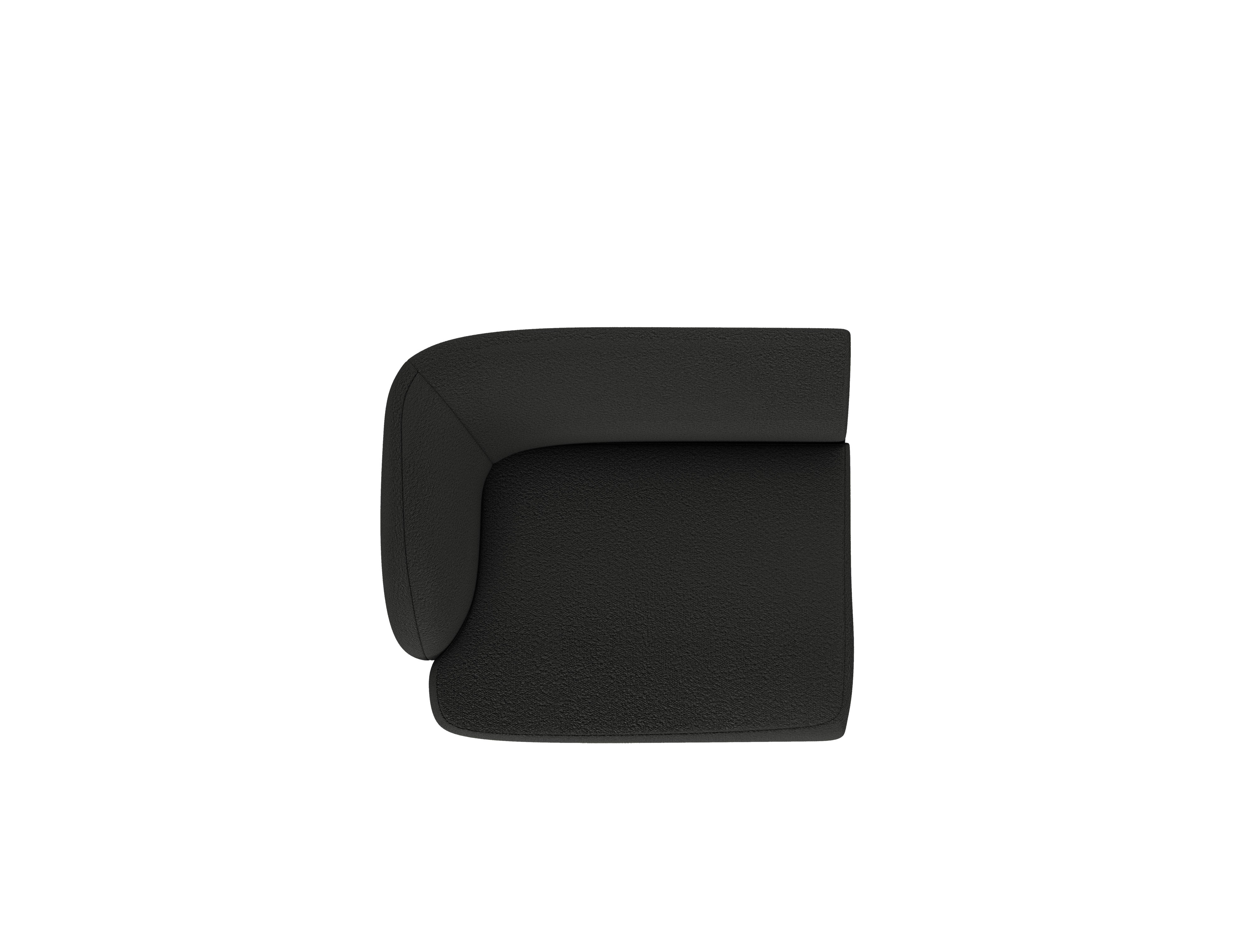 Modulová pohovka MILEY - ľavý modul čierny boucle