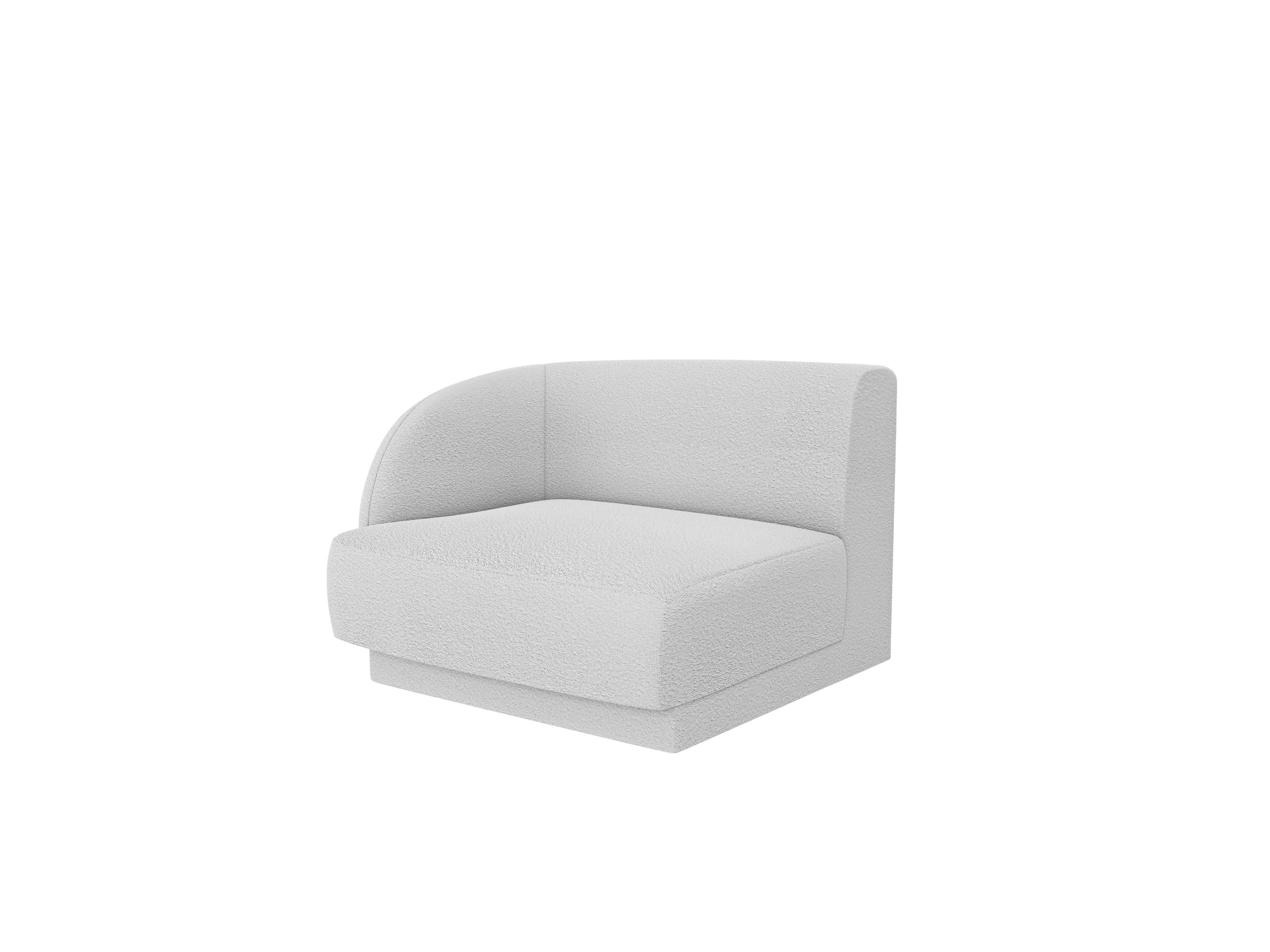 Sofa modulárna MILEY - modul ľavostranný svetlosivý boucle