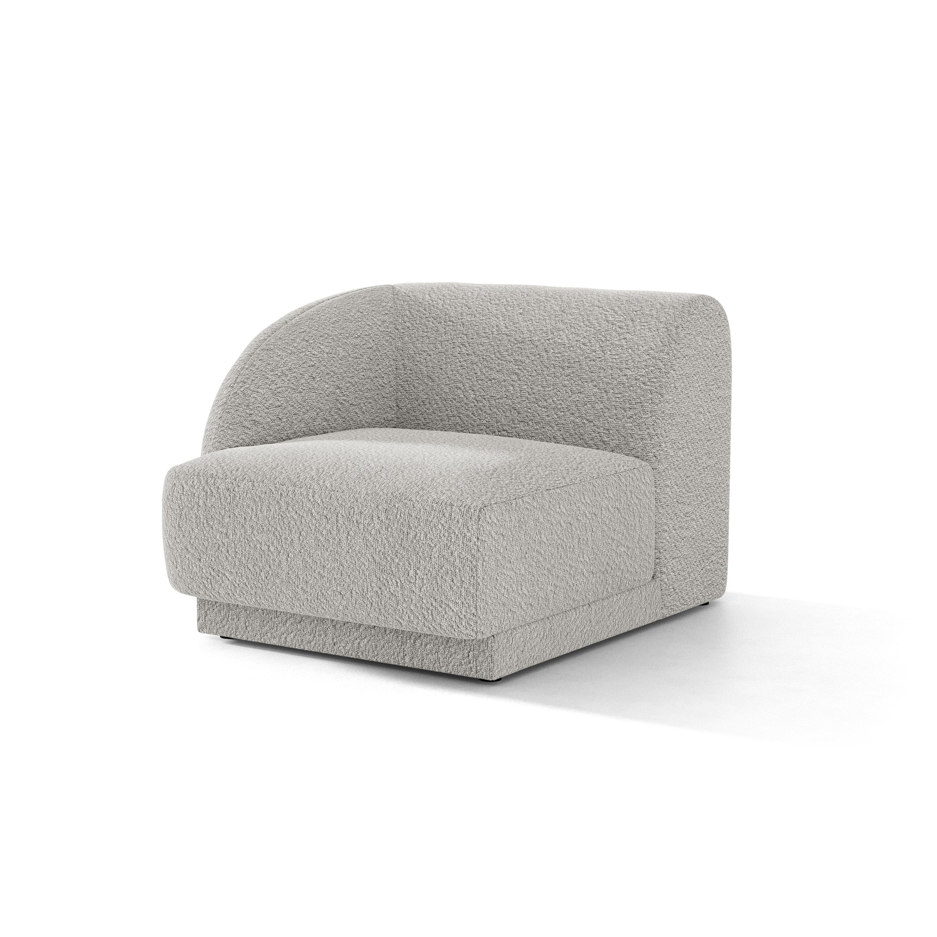 Sofa modulárna MILEY - modul ľavostranný svetlosivý boucle