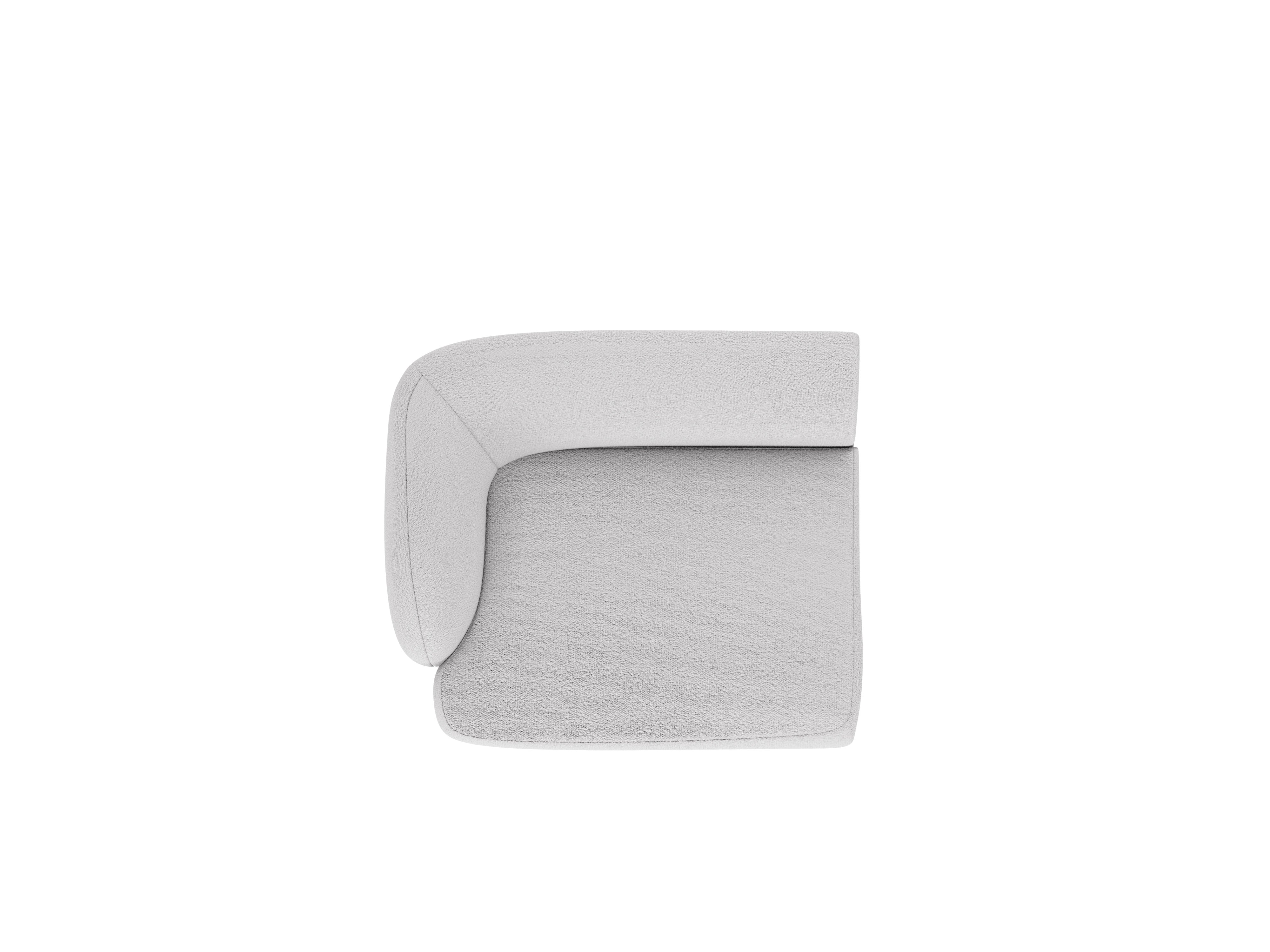 MILEY Modular Sofa - Left Module Light Gray Boucle