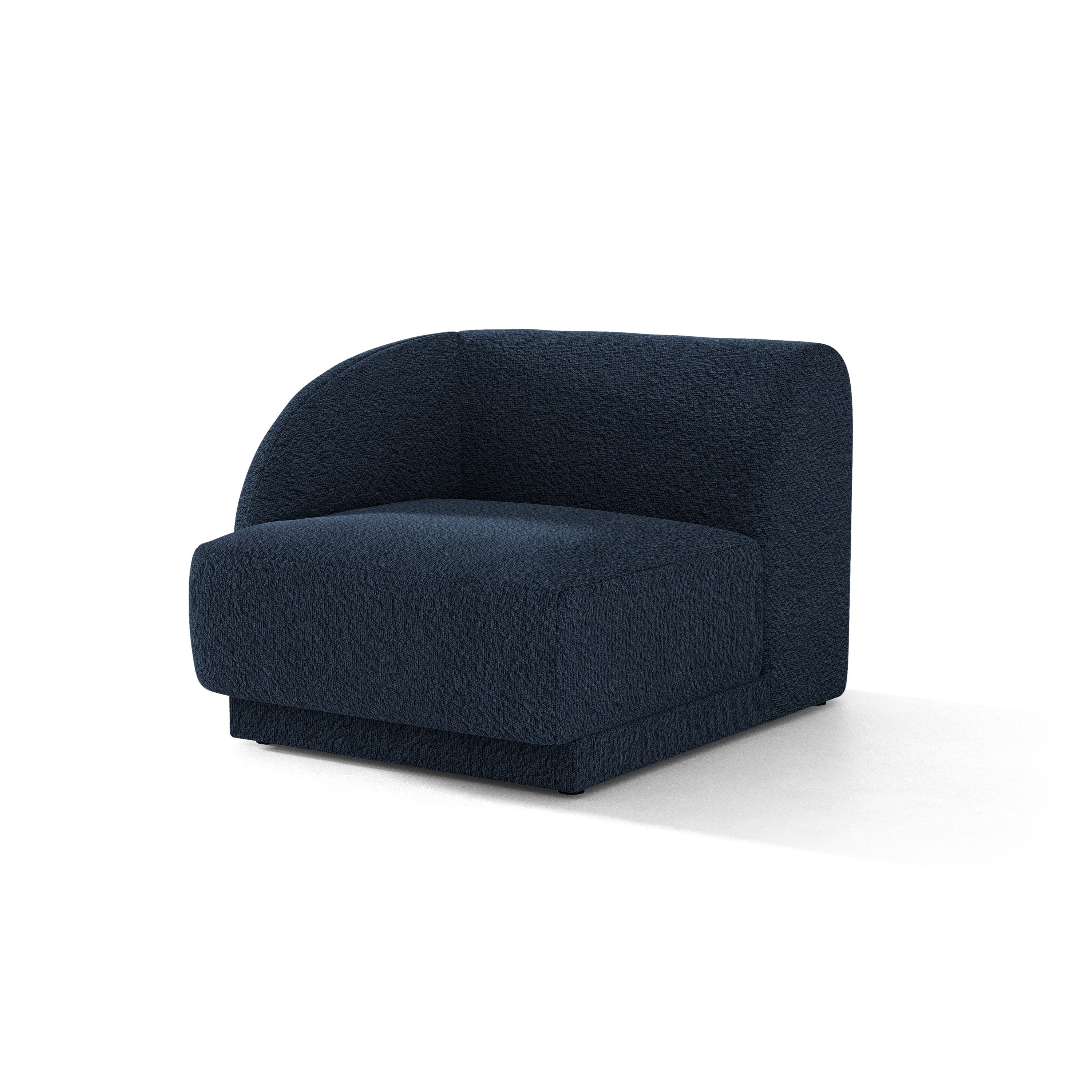 Sofa modulárna MILEY - modul ľavostranný tmavomodrý boucle
