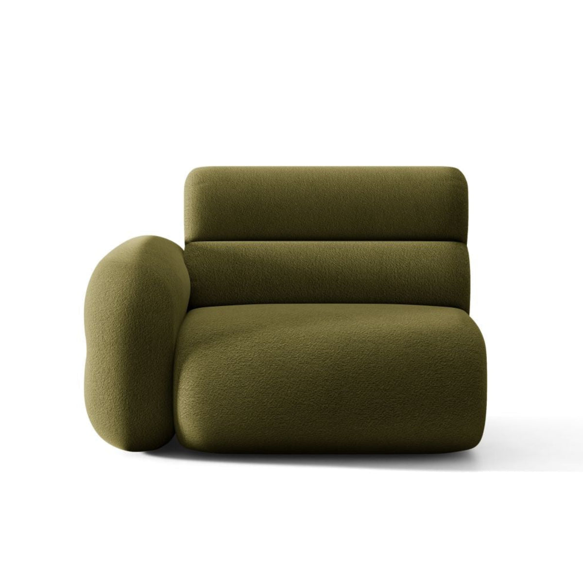 Sofa modulárna NEO - ľavý modul olivový boucle