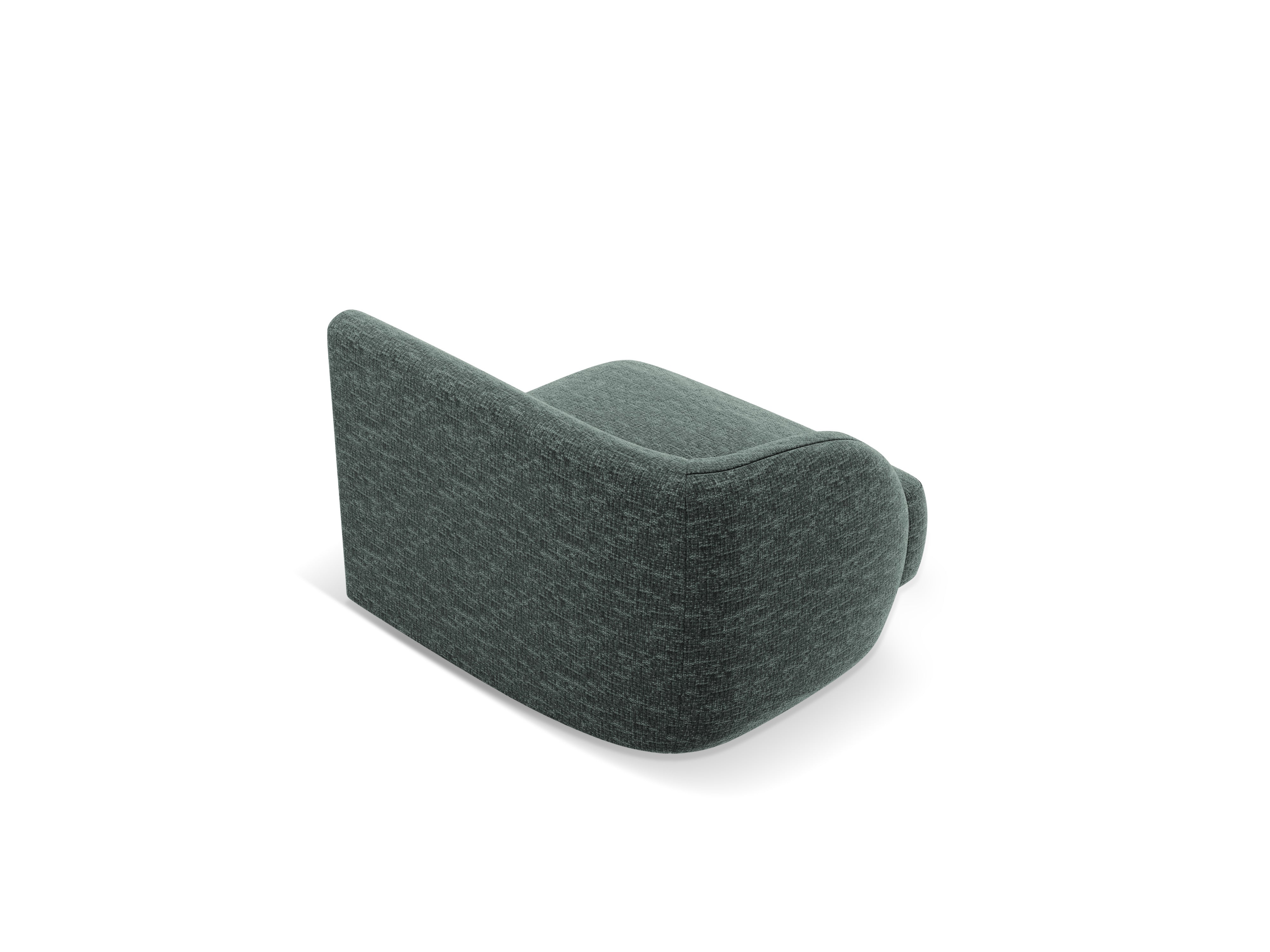 Modulová pohovka MILEY - ľavý modul modrý petrol z jemného šenilu