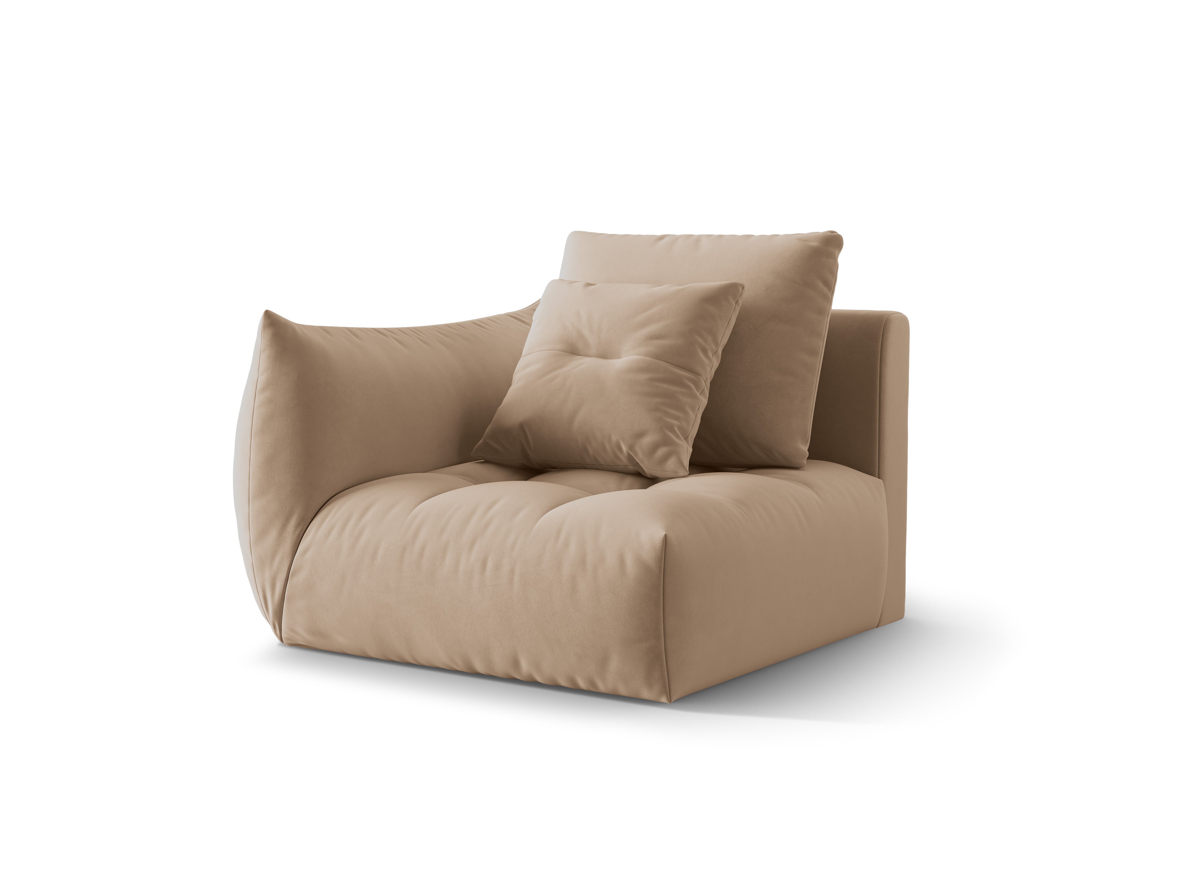 Velvet modular sofa BLOOM - left-side element sand
