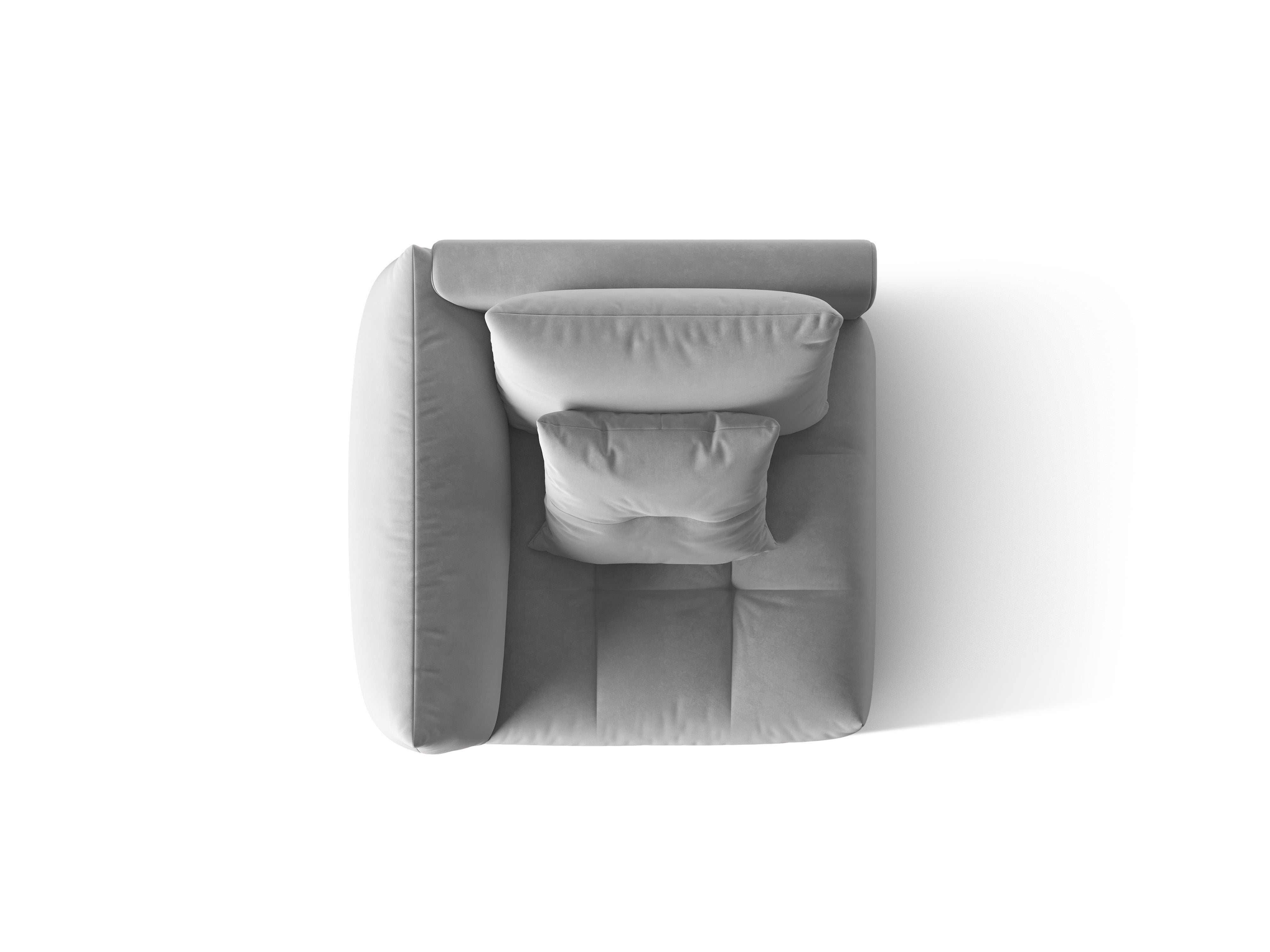 Sofá modulová zamatová BLOOM - ľavý prvok šedý