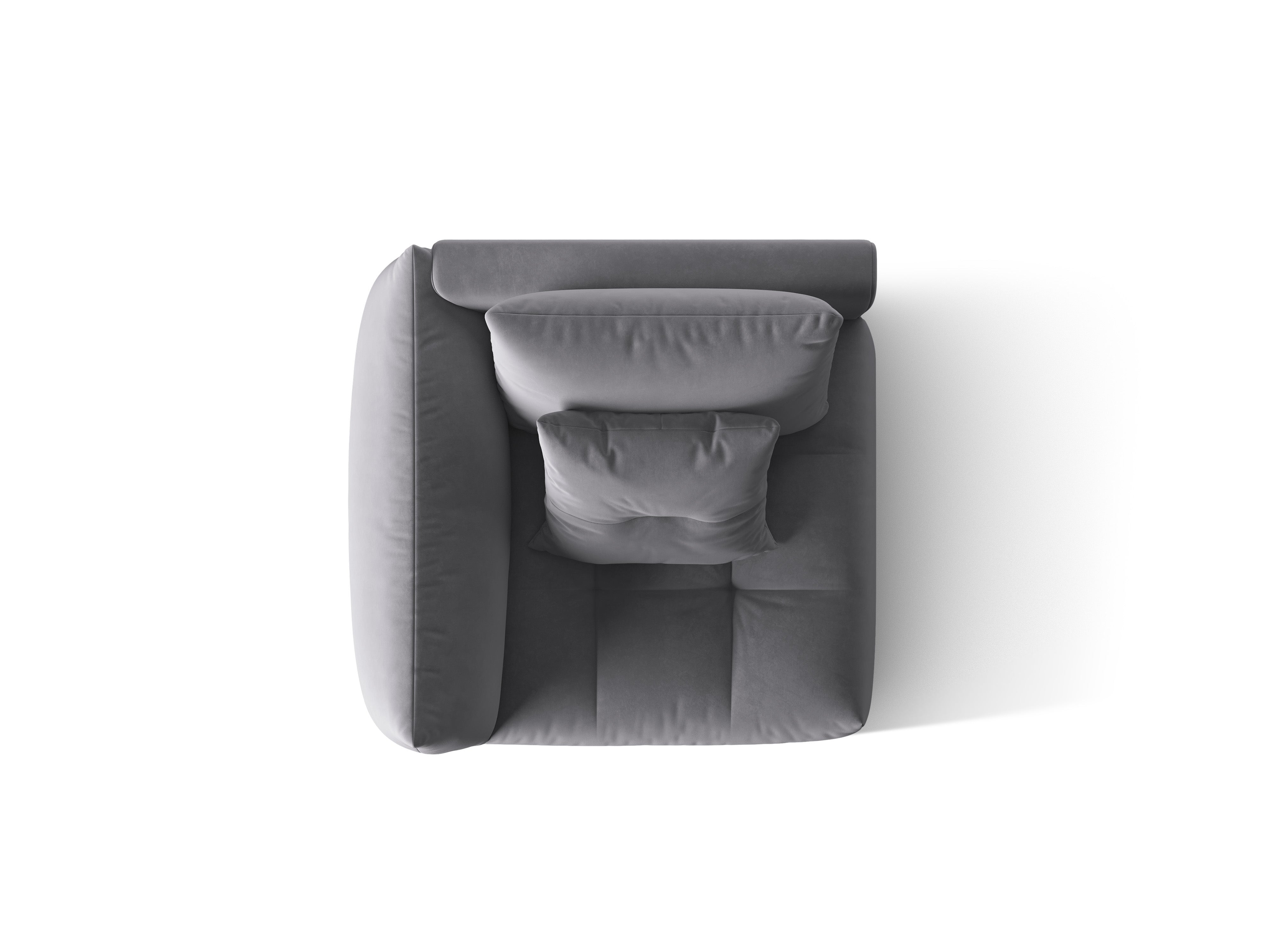 Velvet modular sofa BLOOM - left element dark gray