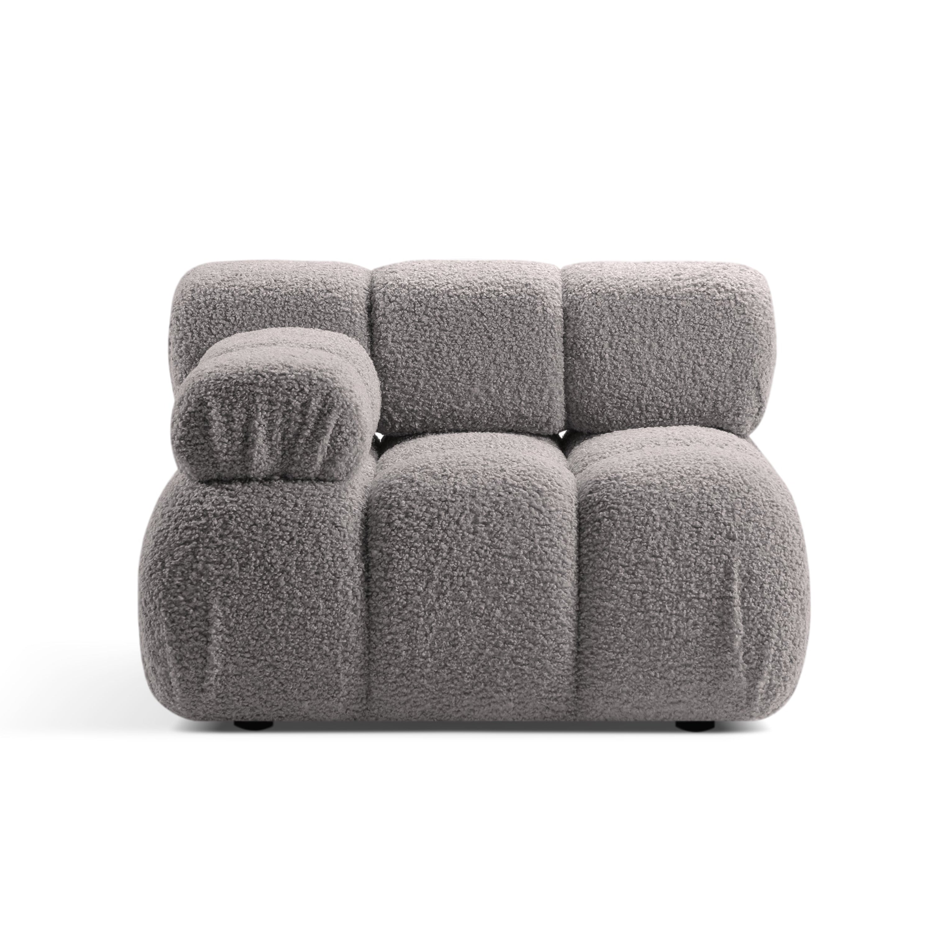 Sofa modulárna BELLIS - ľavý modul šedý boucle