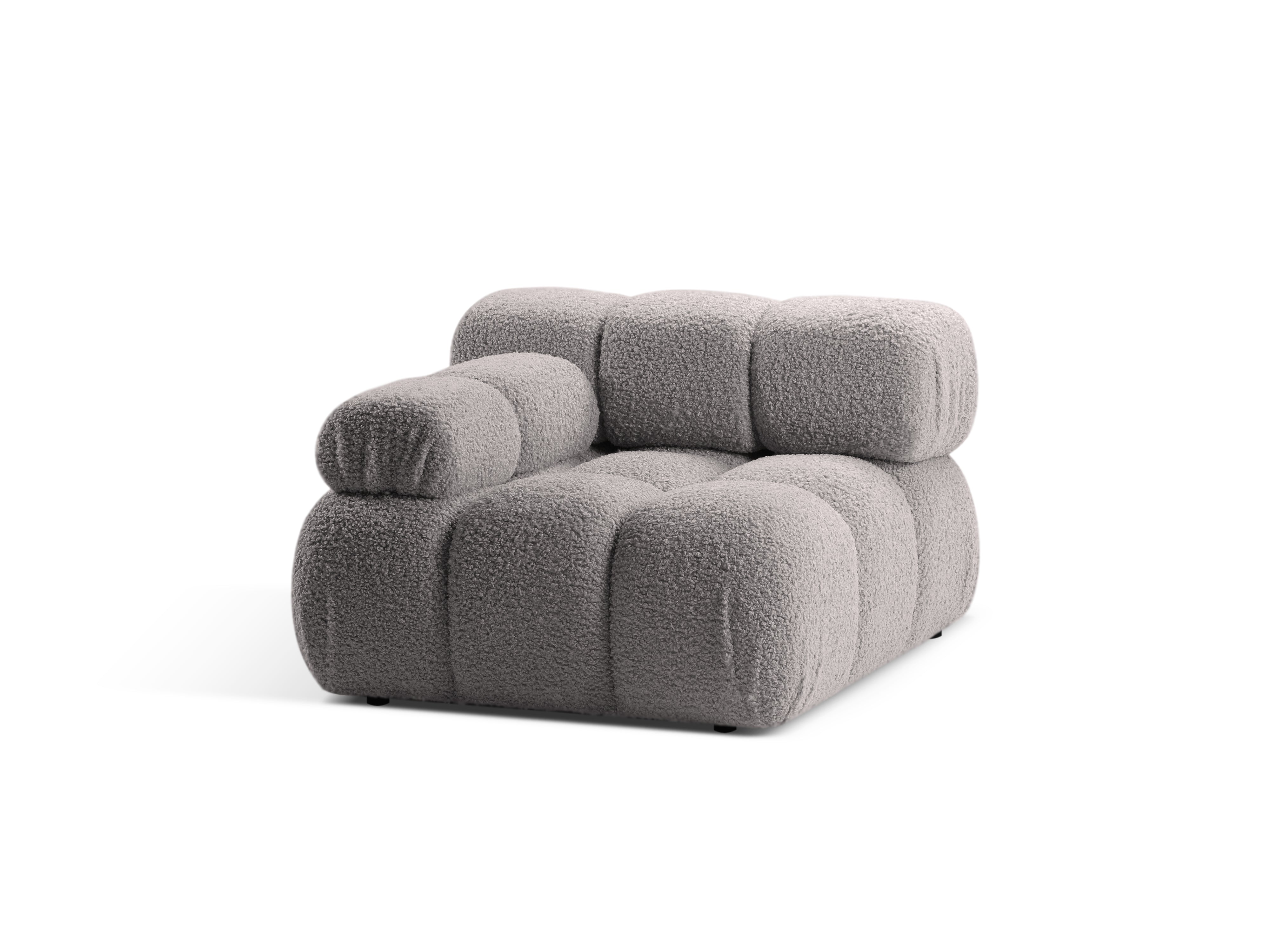 Sofa modulárna BELLIS - ľavý modul šedý boucle