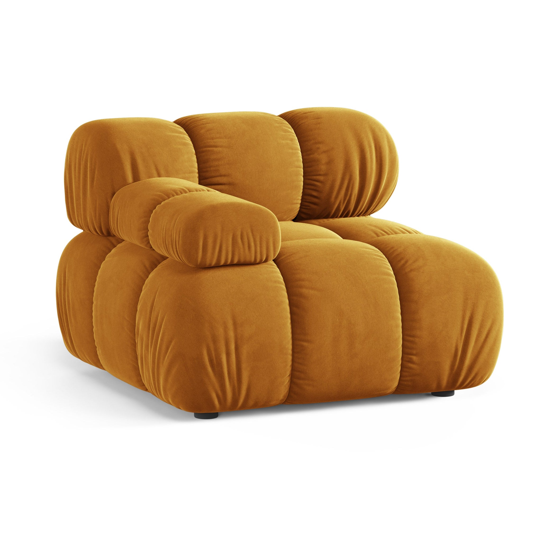 Sofa modulárna BELLIS - ľavý modul v horčicovom zamatovom prevedení