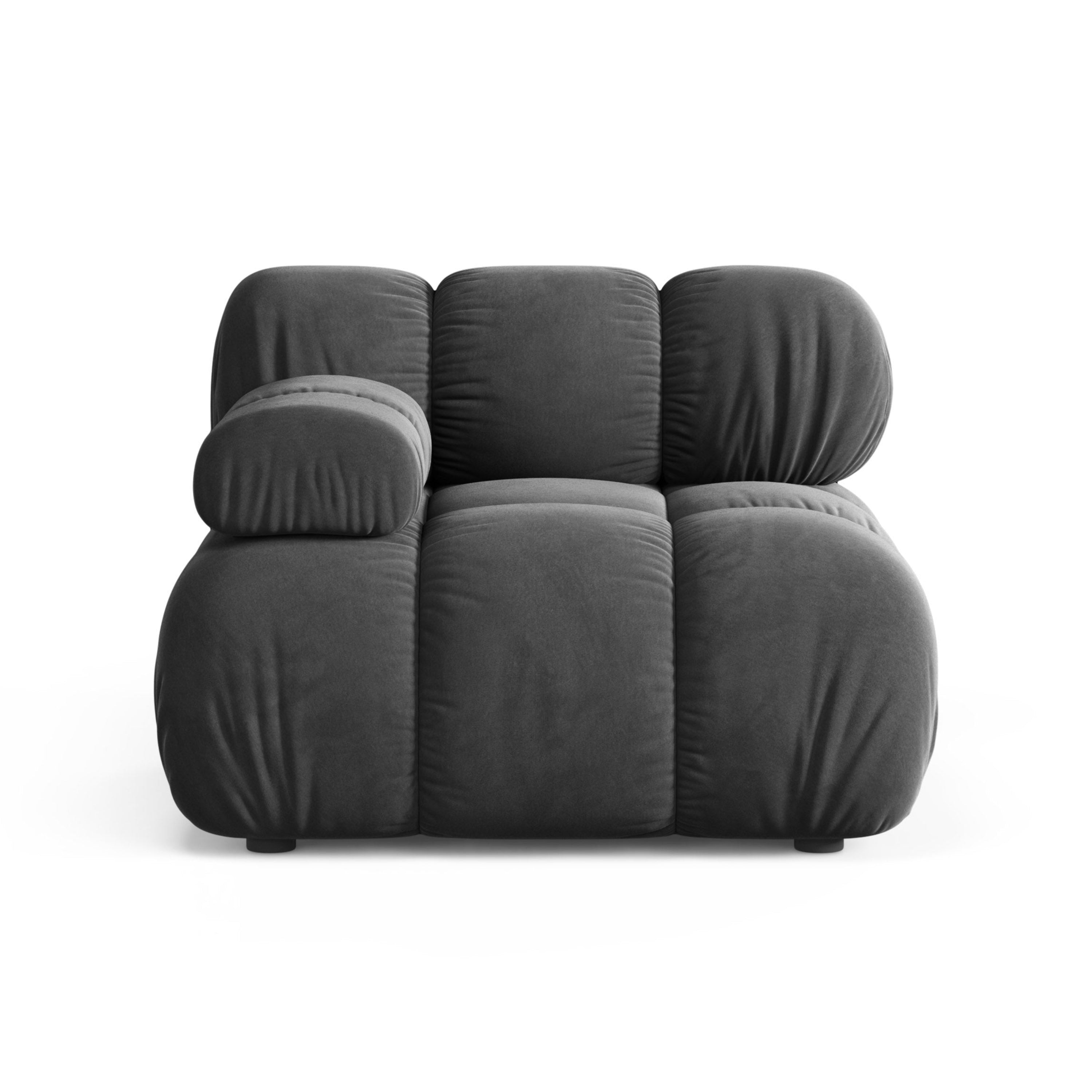 Sofa modulárna BELLIS - ľavý modul tmavosivý zamat